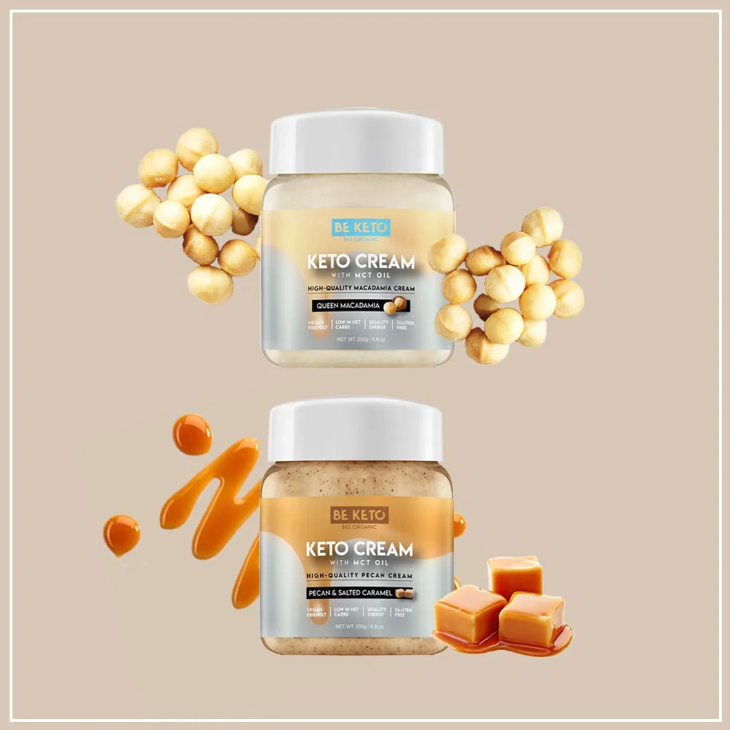 Be Keto Keto Cream Queen Macadamia z roœlinnym smarowid³em MCT dla wegan | Jedzenie przyjazne dla keto | bezglutenowe 250g