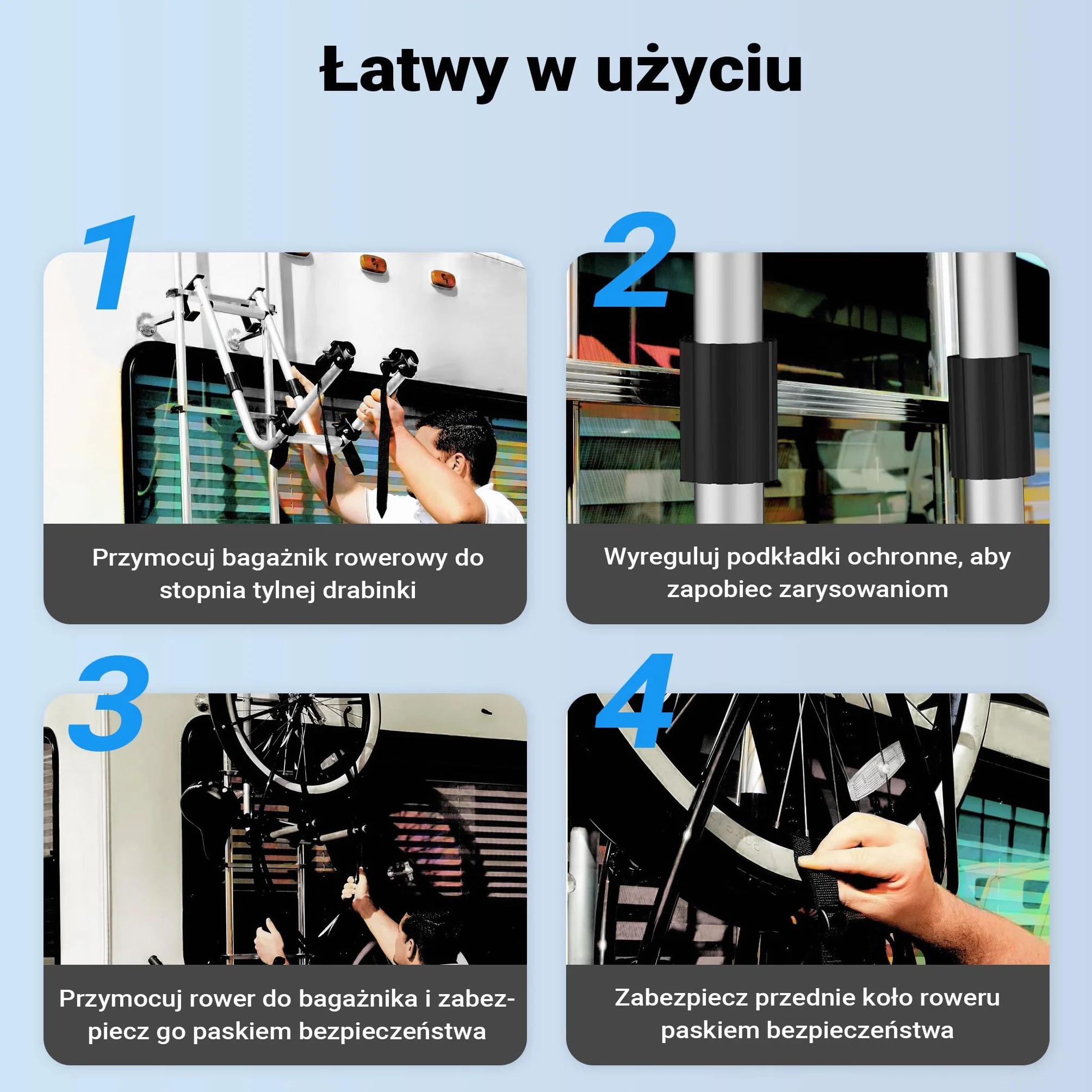 Wiltec Bagażnik na 2 rowery 30 kg aluminium TPR składany
