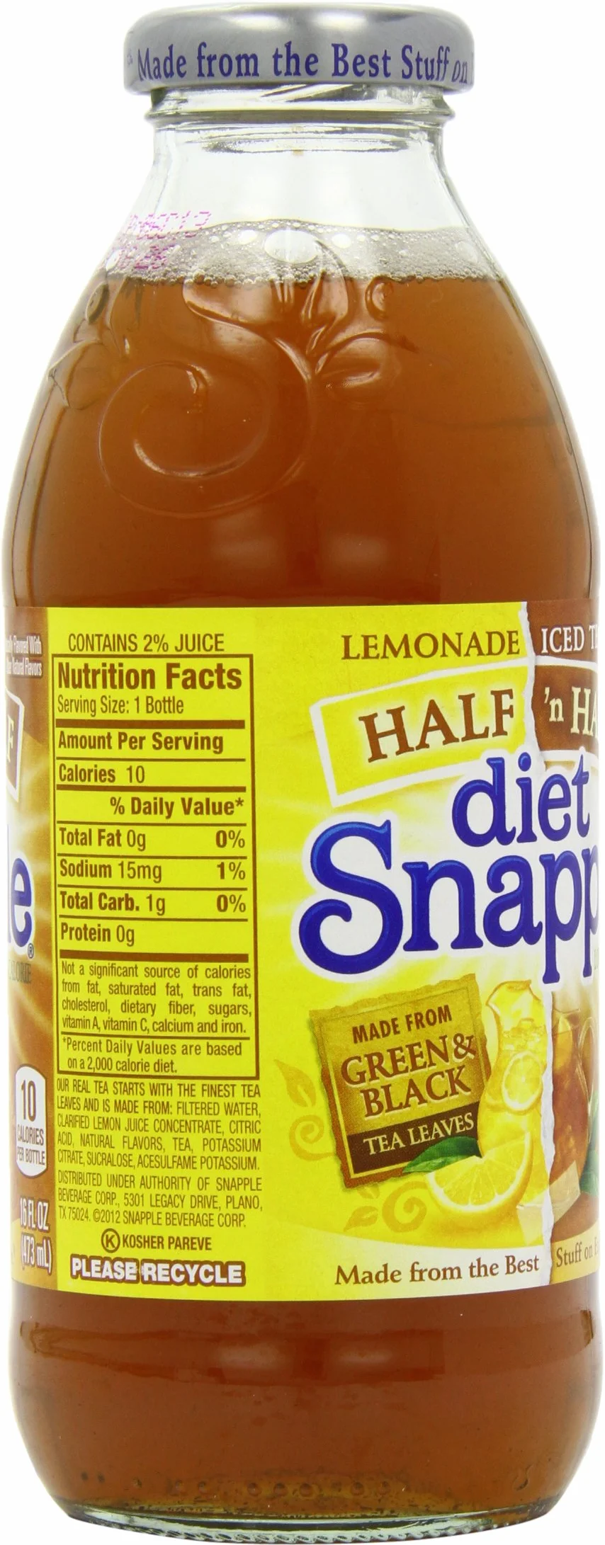 Snapple Diet Half Lemonade i mrożonej herbaty, 473 ml (opakowanie 6 szt.)