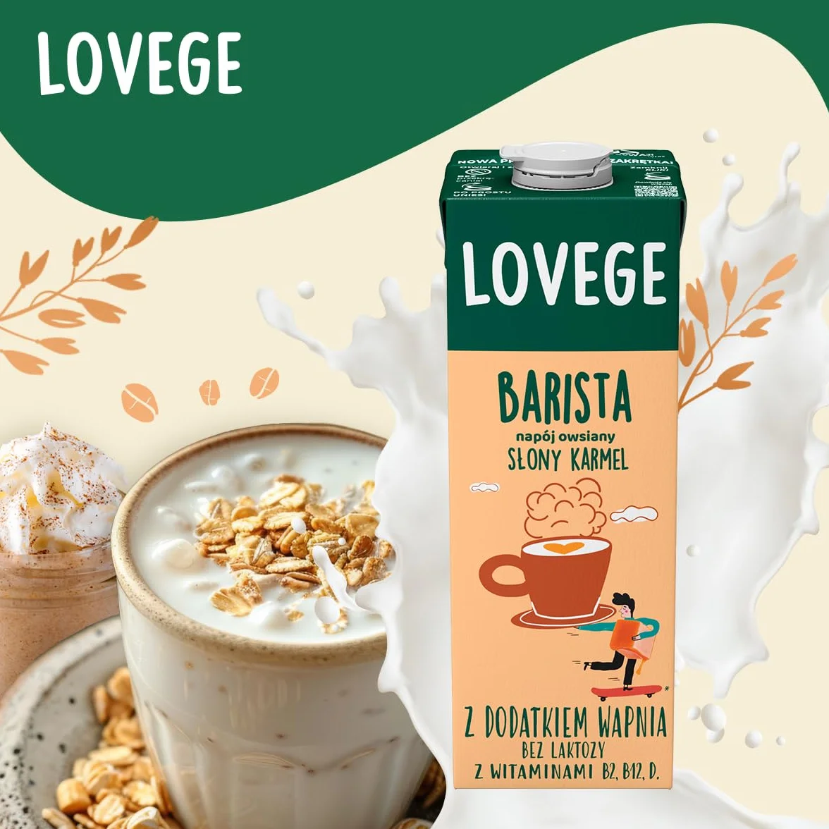 Lovege Napój Roślinny Dla Baristów Słony Karmel 8 x 1 l