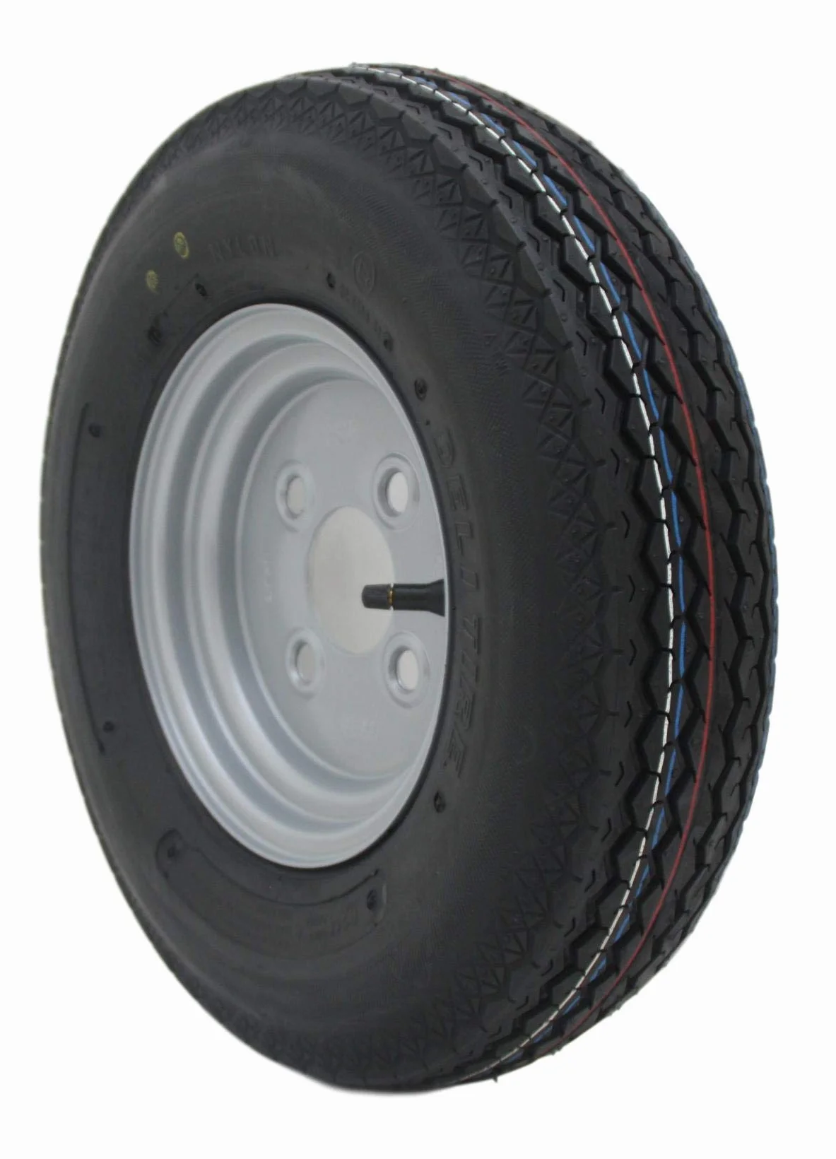 2 sztuki kół zapasowych do przyczepy Deli do kompletnego koła Stema DDR 4.00-8/4.80-8 4PR 70M koło łącznie z 8 śrubami stożkowymi