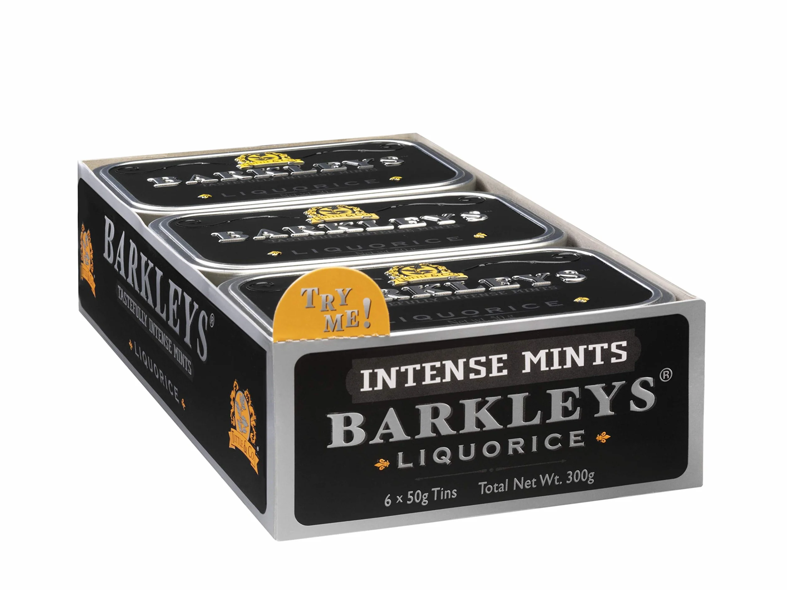 Barkleys Lukrecja Breath Mints - mocna lukrecja smakowe fajne cukierki miętowe na imprezę, po kolacji, ślub, do codziennego użytku - wegańskie miętówki w klasycznych puszkach podróżnych wielokrotnego