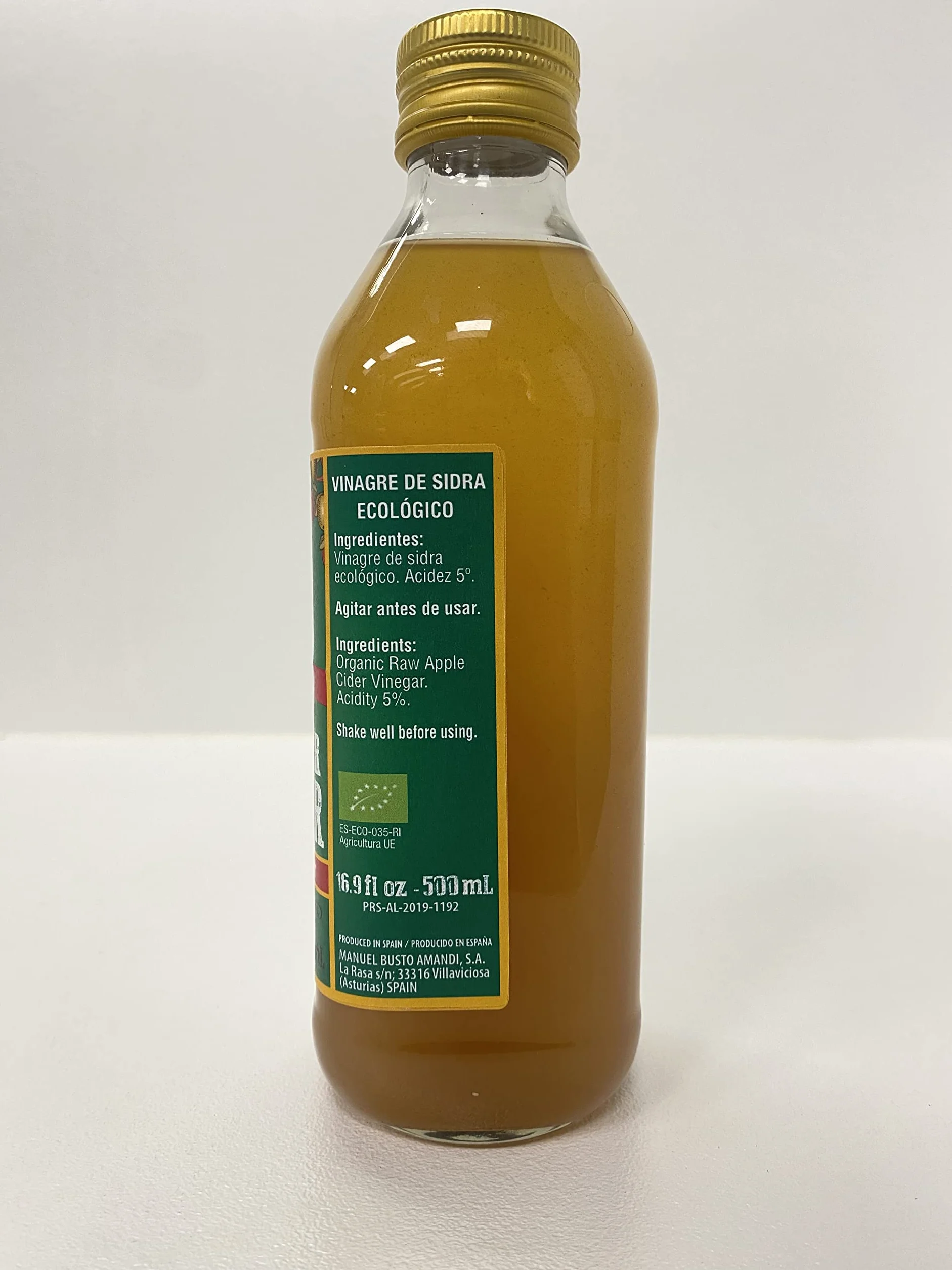 M. Busto - Organiczny ocet jabłkowy - Apple Cider Vinegar - ekologiczny niepasteryzowany z matką koszerną - od 1939 roku (6 x 500 ml)