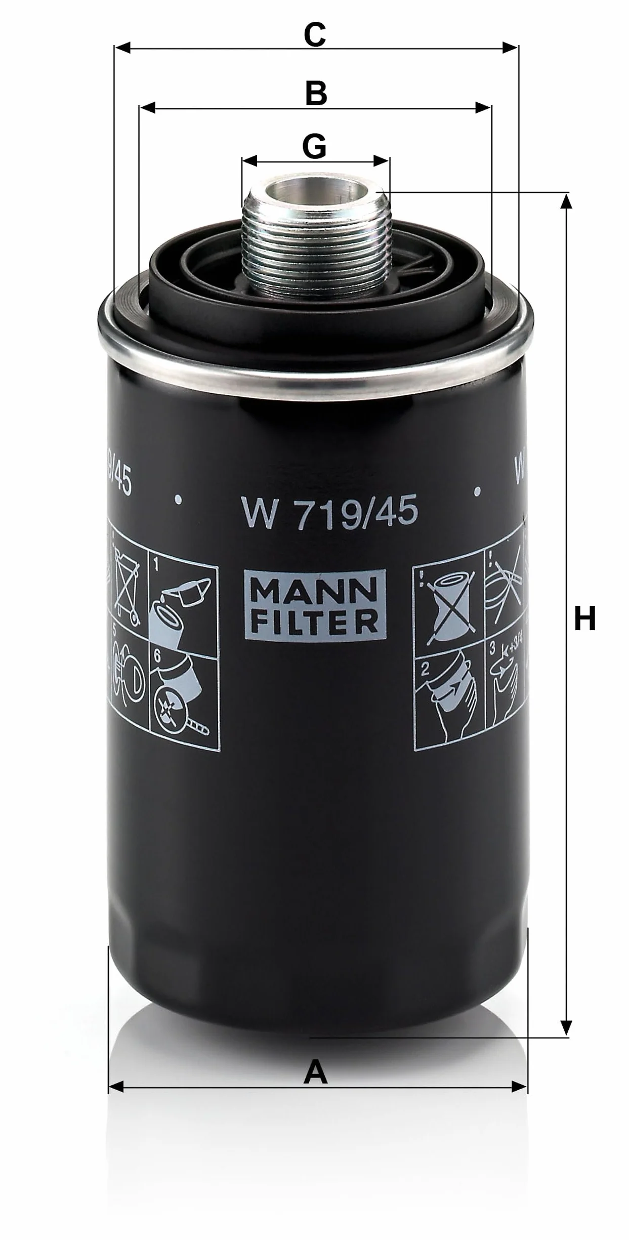 MANN-FILTER W 719/45 Filtr olejowy - do Samochody osobowe + dostawcze