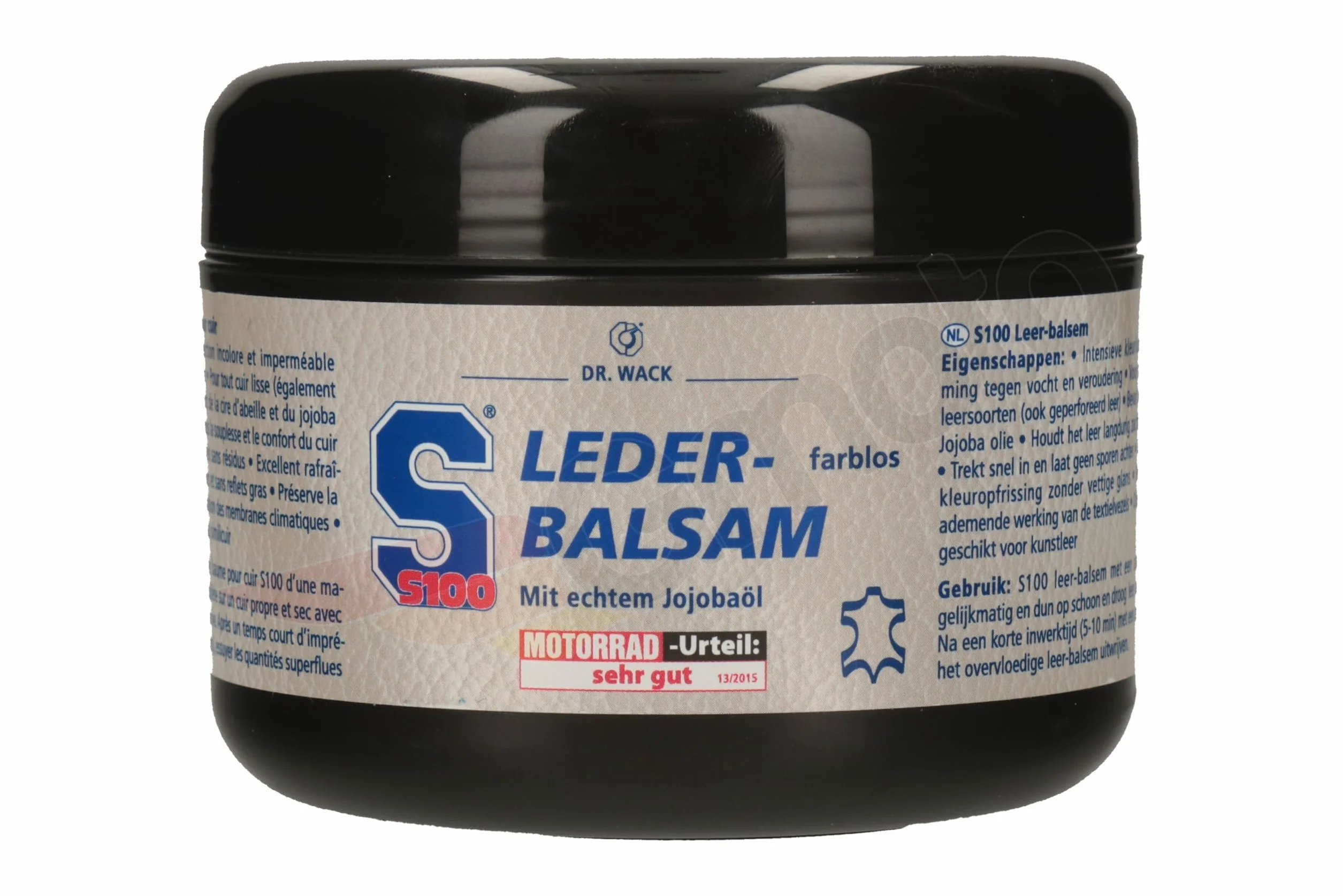 Dr. Wack S100 Balsam do skóry 250 ML - Pielęgnacja skóry z olejkiem jojoba i woskiem pszczelim - chroni przed wilgocią i starzeniem - do matowej i gładkiej skóry - Pielęgnacja motocykli Premium