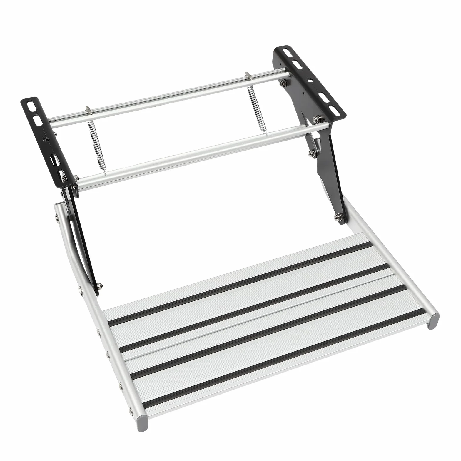 Ręczne stopnie schodowe do kampera, aluminiowe z wycieraczką, składane okucia schodowe, do kamperów i przyczep podróżnych, maksymalna nośność 150 kg
