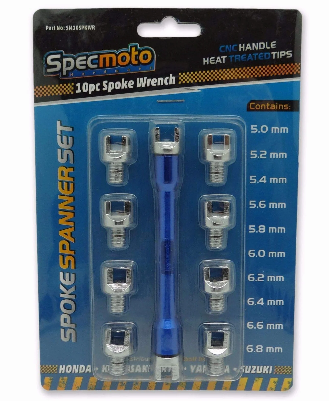 Specmoto Hardware 10-częściowy zestaw kluczy do szprych - motocykl terenowy klucz do szprych