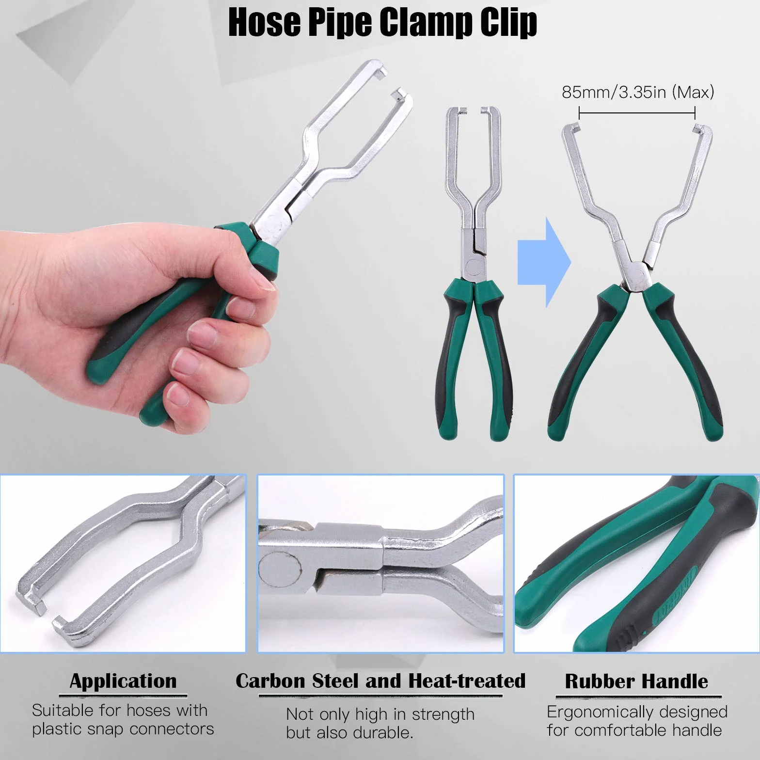 Glarks Fuel Line Pliers Set 9 Inch Fuel Filter Caliper Pipe Clamp Clip Disconnect Pliers for Auto Maintenance