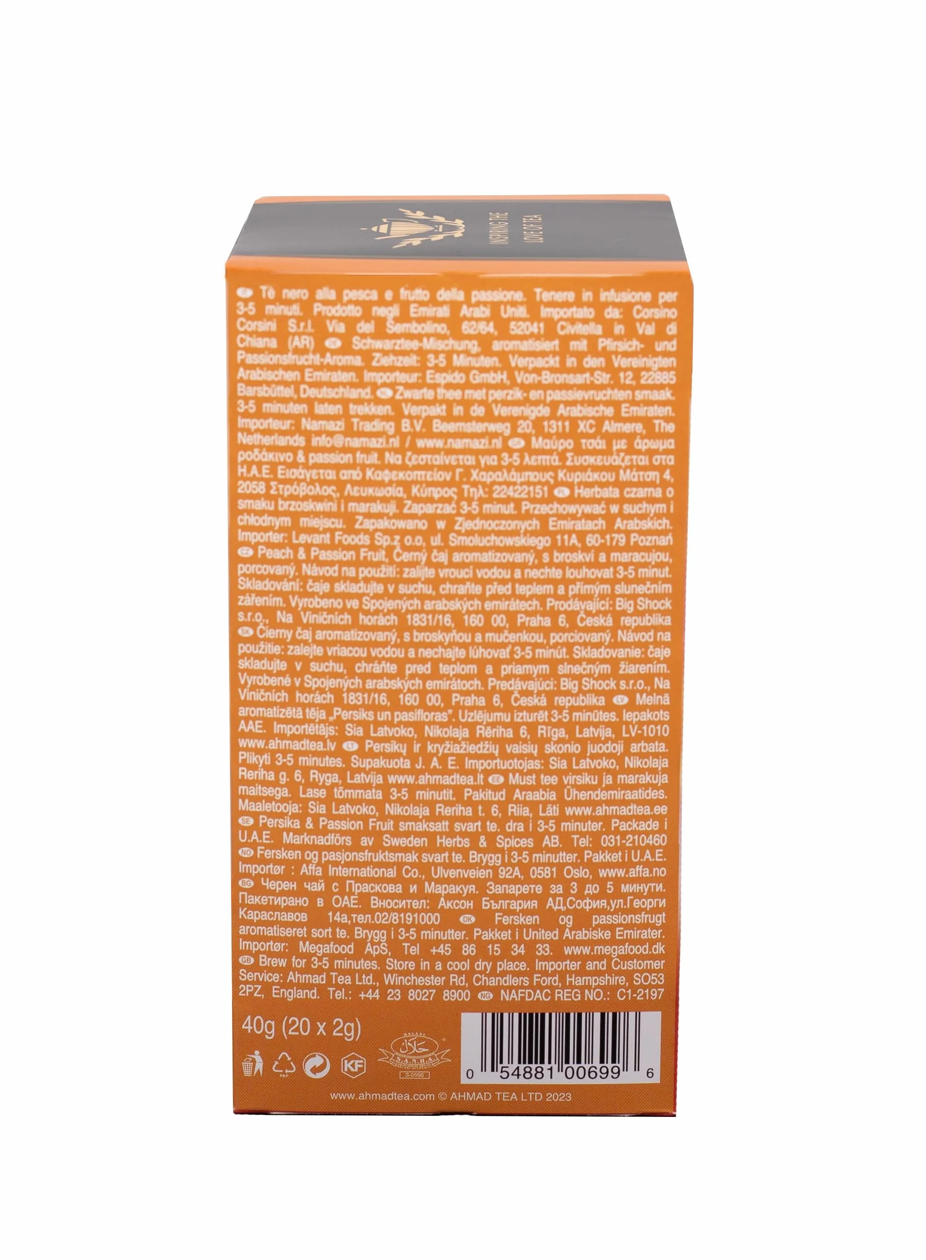 Ahmad Tea Peach & Passionfruit czarna herbata 20 torebek 2 g