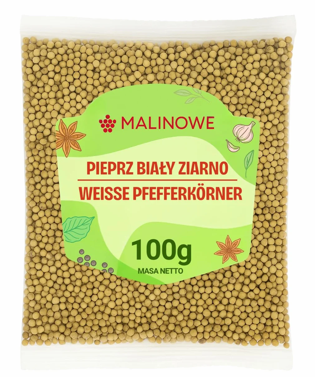 Malinowe PIEPRZ BIAŁY ZIARNO 100g Aromatyczny Ziarnisty
