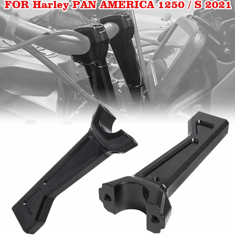 Motorcycle Black Handlebar Riser Clamp Tall Risers For Harley Pan for America 1250 S RA1250 2020 2021 2022