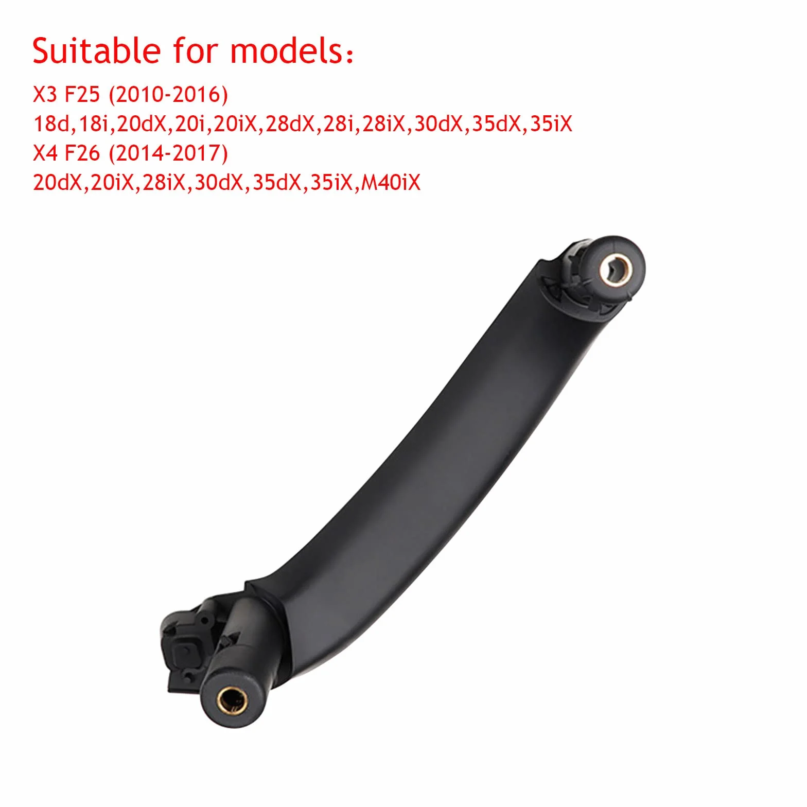 Panel Handle, Interior Door Handle For BMW X3 X4 F25 F26 Driver Side Door Handle Front Passenger Door Handle (2010-2017) (Black Right)