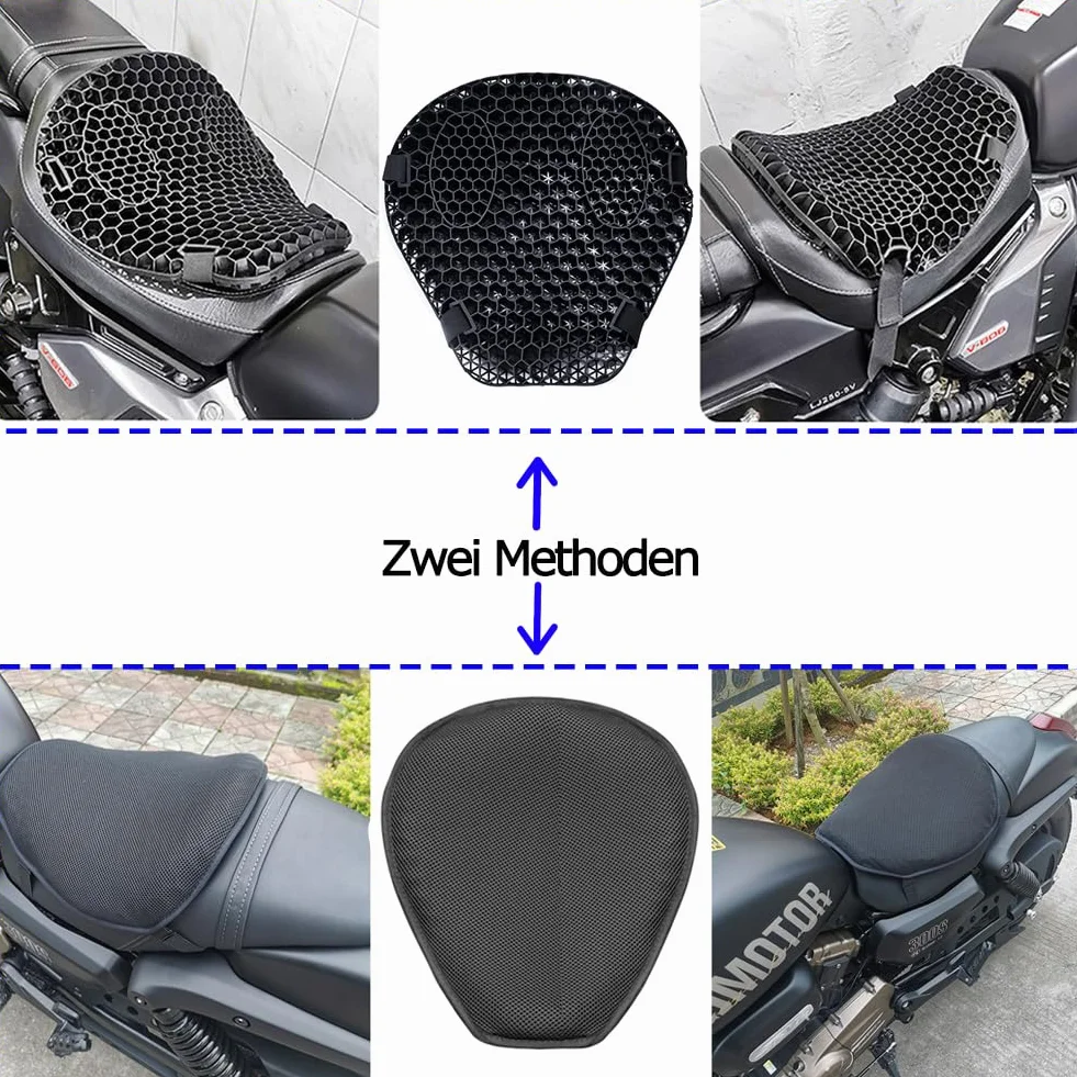 Motocyklowa żelowa poduszka siedziska Amortyzująca i antypoślizgowa poduszka na siedzenie motocykla do jazdy na długich dystansach