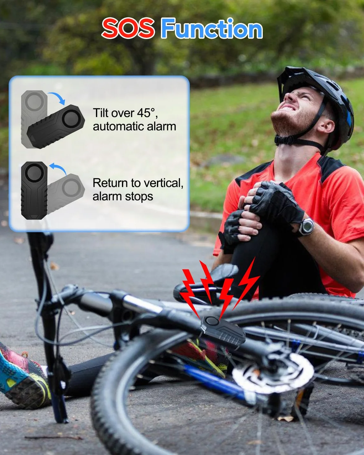 Bezprzewodowy alarm rowerowy z pilotem 113dB antykradzieżowy czujnik wibracyjny