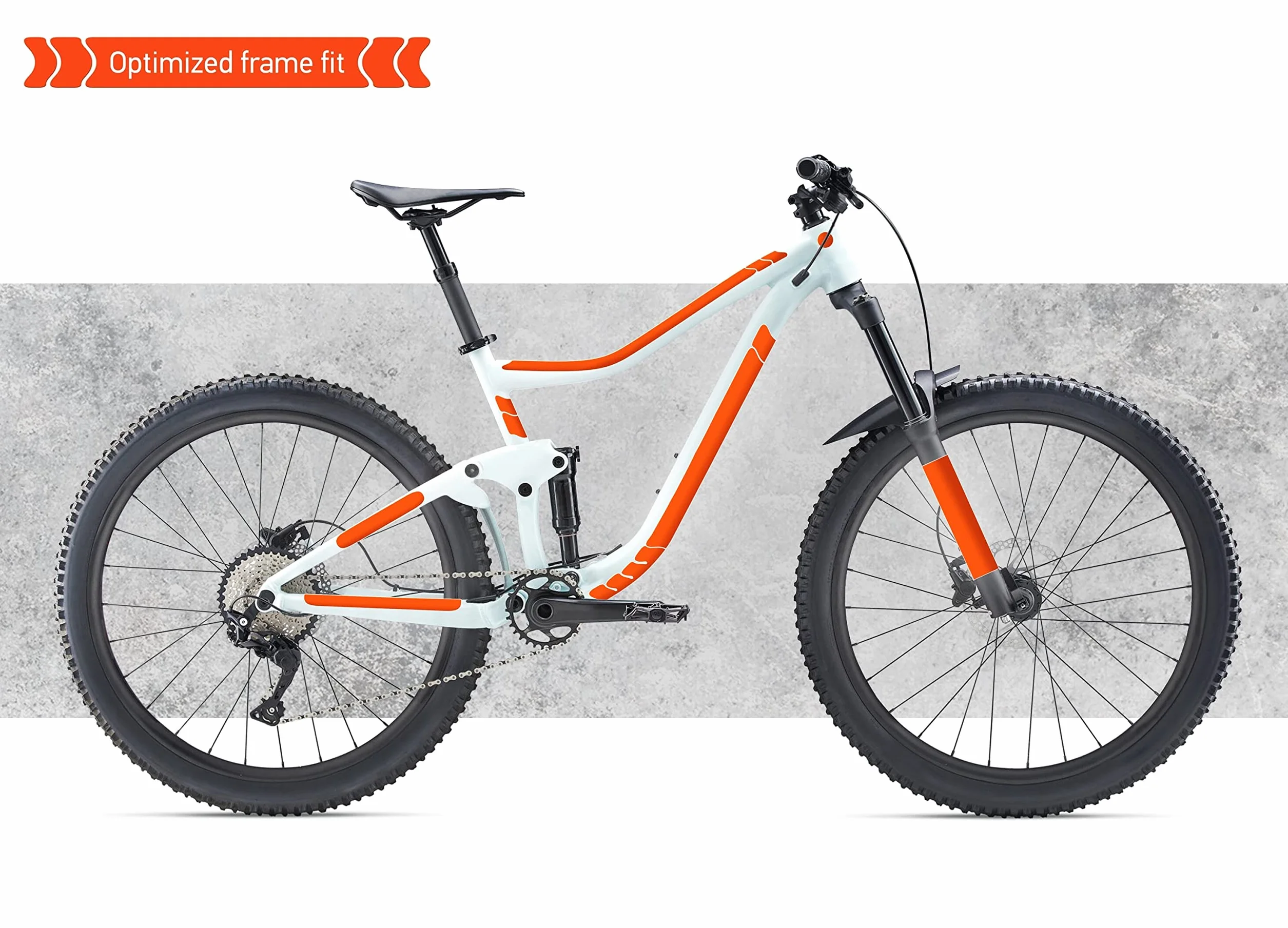 Luxshield folia ochronna lakieru do roweru - do rowerów górskich szosowych trekkingowych - 21-częściowy zestaw ochronny na ramę przed uderzeniami kamieni - wygląd karbonu & samoprzylepna