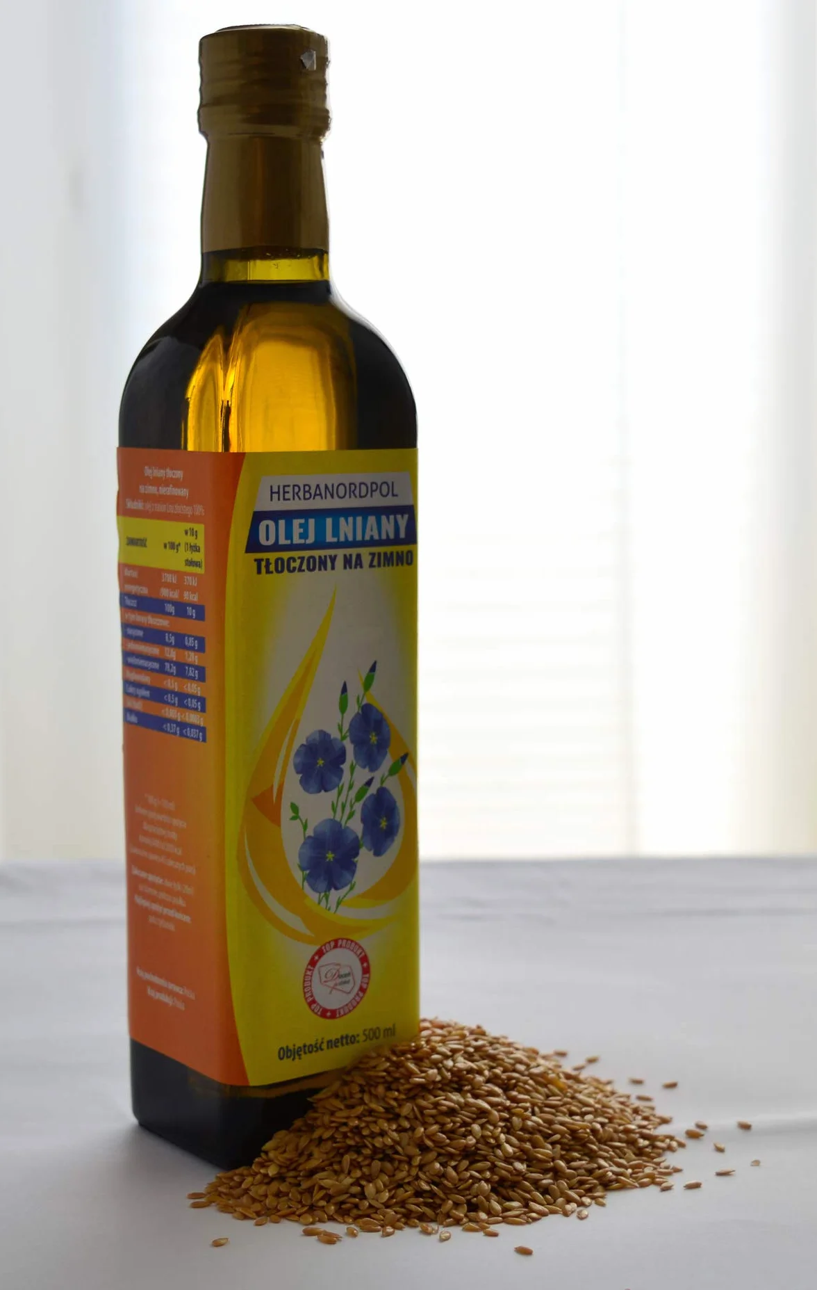 Olej Lniany Tłoczony na Zimno Budwigowy 500ML