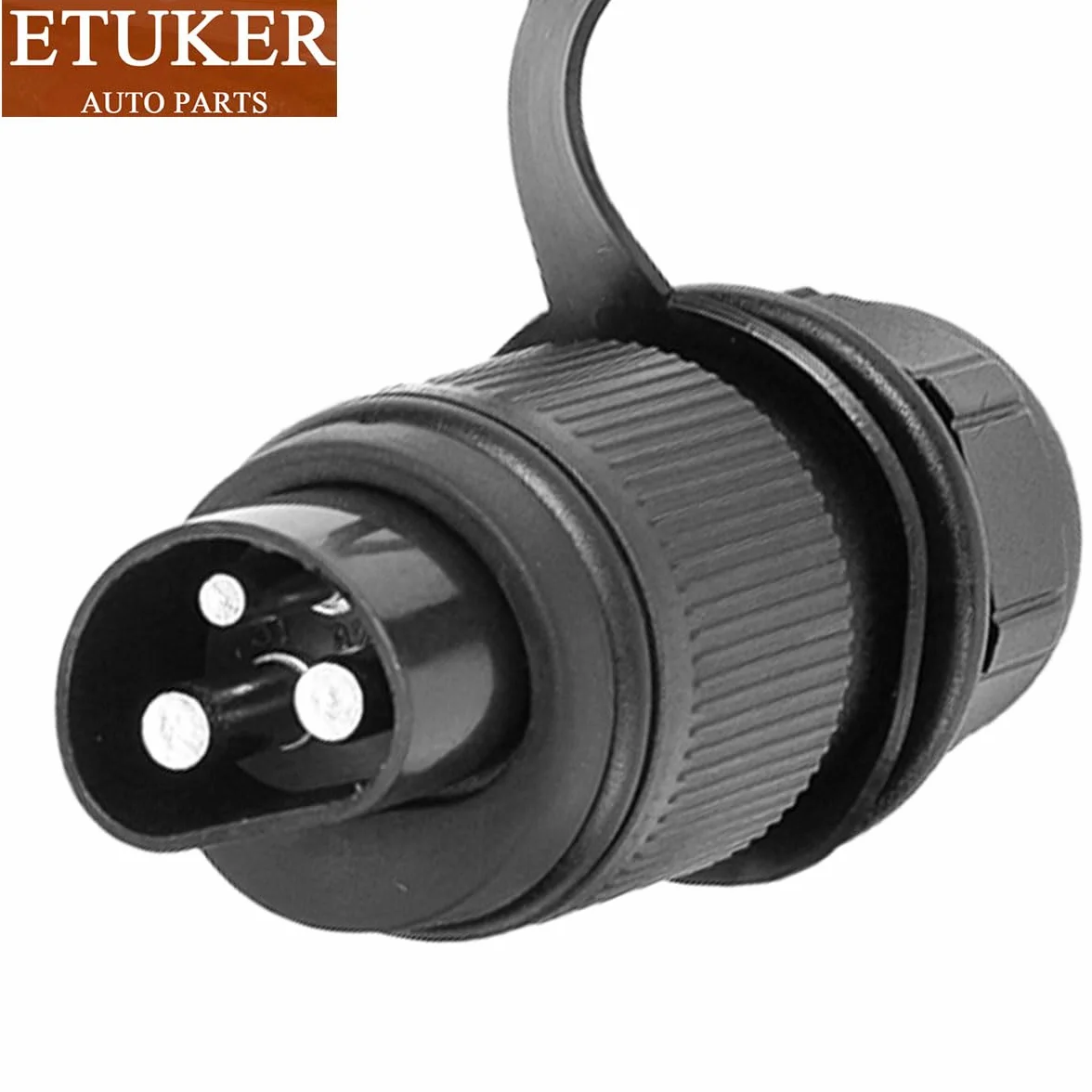 1 x wtyczka do przyczepy, 3-biegunowa, płaska, trójbiegunowa, 12 V, traktor, 3-biegunowa wtyczka z płaskim przyłączem wtykowym