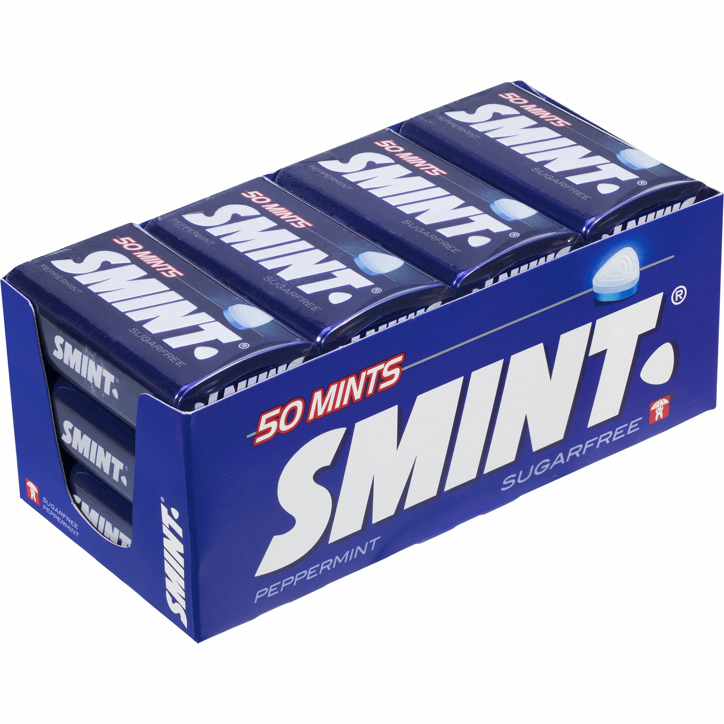 SMINT cukierki mięty pieprzowej, 12 metalowych puszek, bez cukru