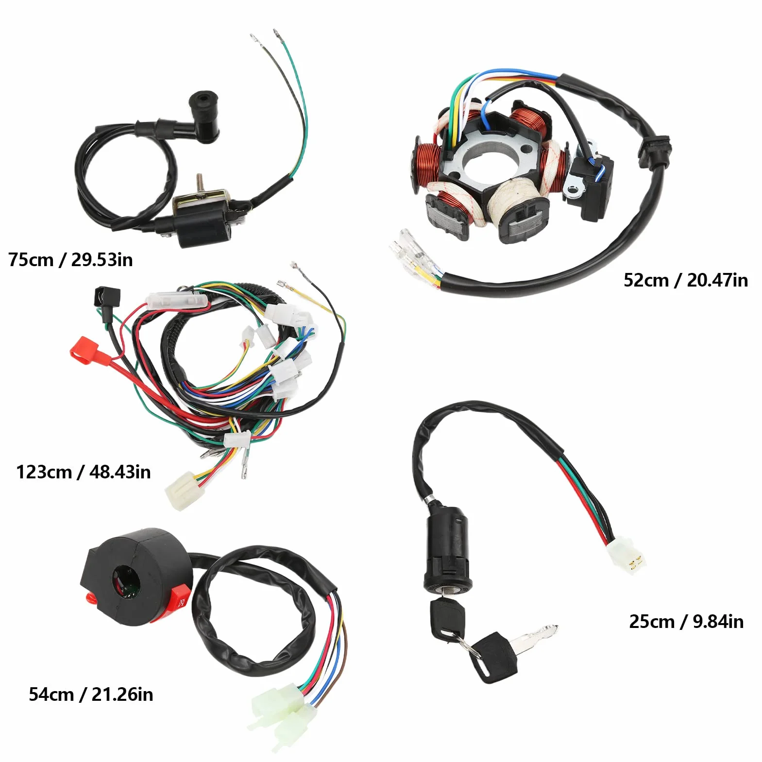 KIMISS Wiązki Przewodów, Poczwórna Wiązka Przewodów CDI Wymiana Wiązki Przewodów dla 50cc 70cc 90cc 110cc 125cc Atv Quad Motor Terenowy Gokart Części