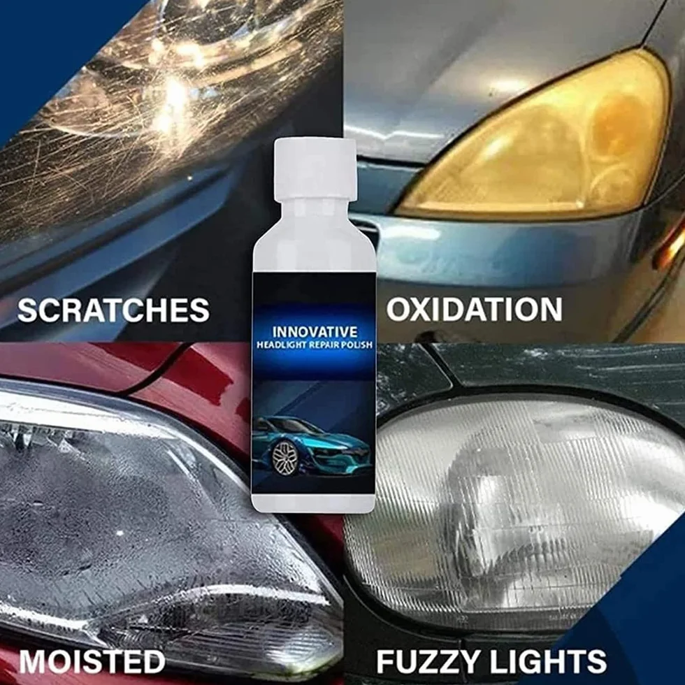 50ml Car Headlight Repair Fluid,2Pcs Headlight Renewal Polish,Car Headlight Polish Kit Scratch Repair Headlight Refurbishing Fluid,Keep Clear Headlight Coating for Car