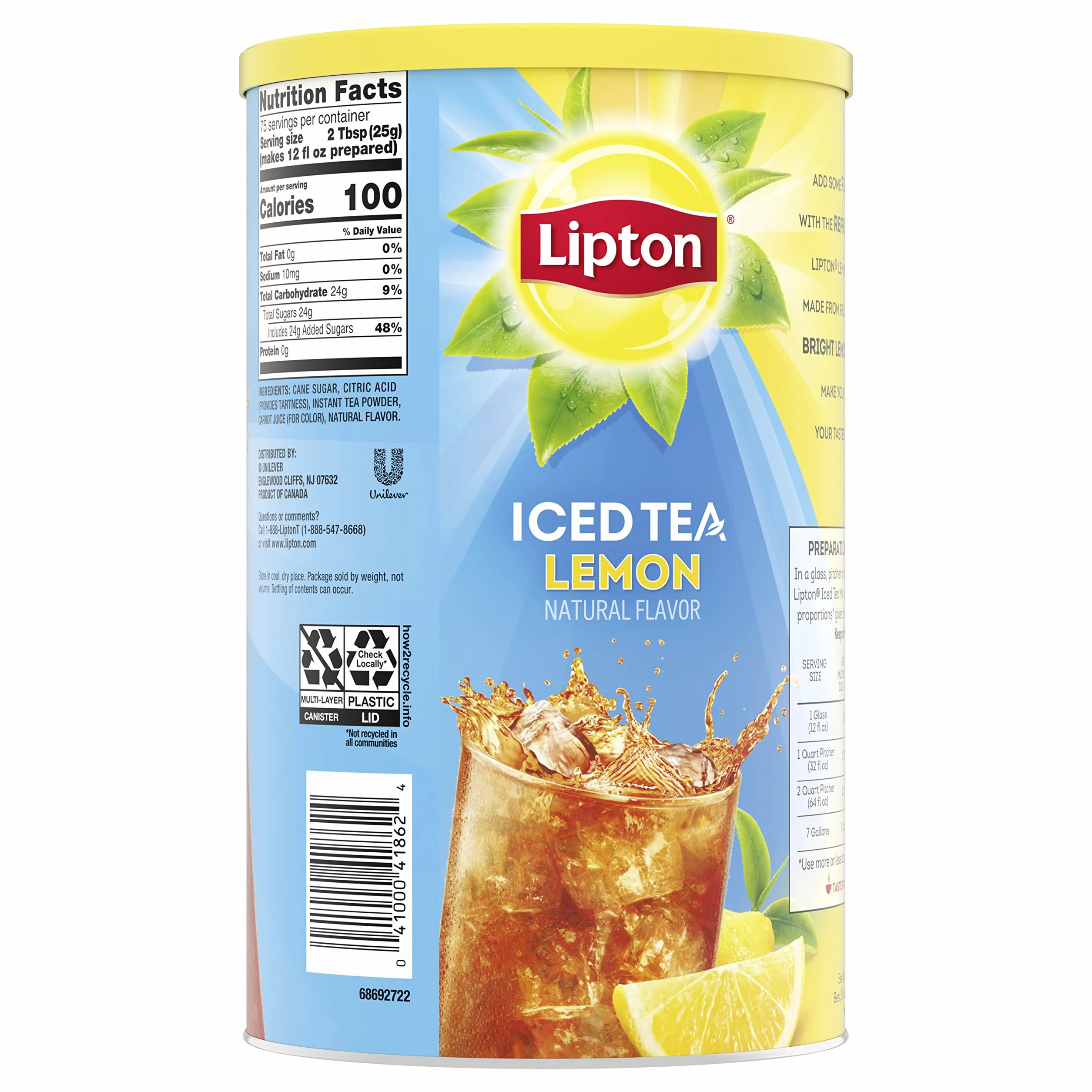 Lipton Iced Tea Mix, cytryna 28 qt (opakowanie 2) by Lipton