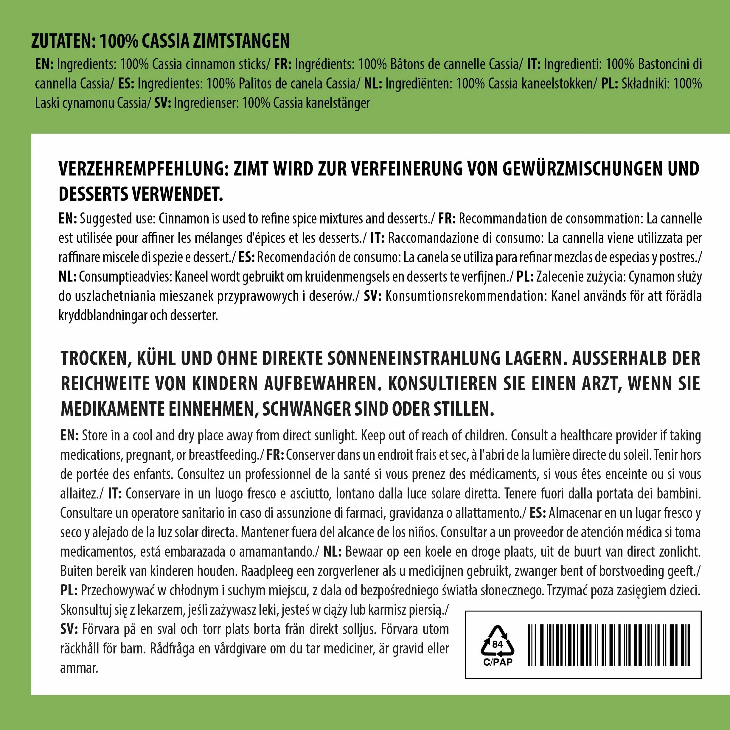 Alpi Nature Laski Cynamonu Cassia 250g 60 mm 75-77 sztuk