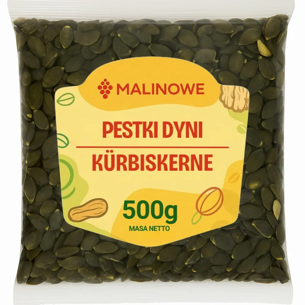 Malinowe PESTKI DYNI 500g Dynia łuskana