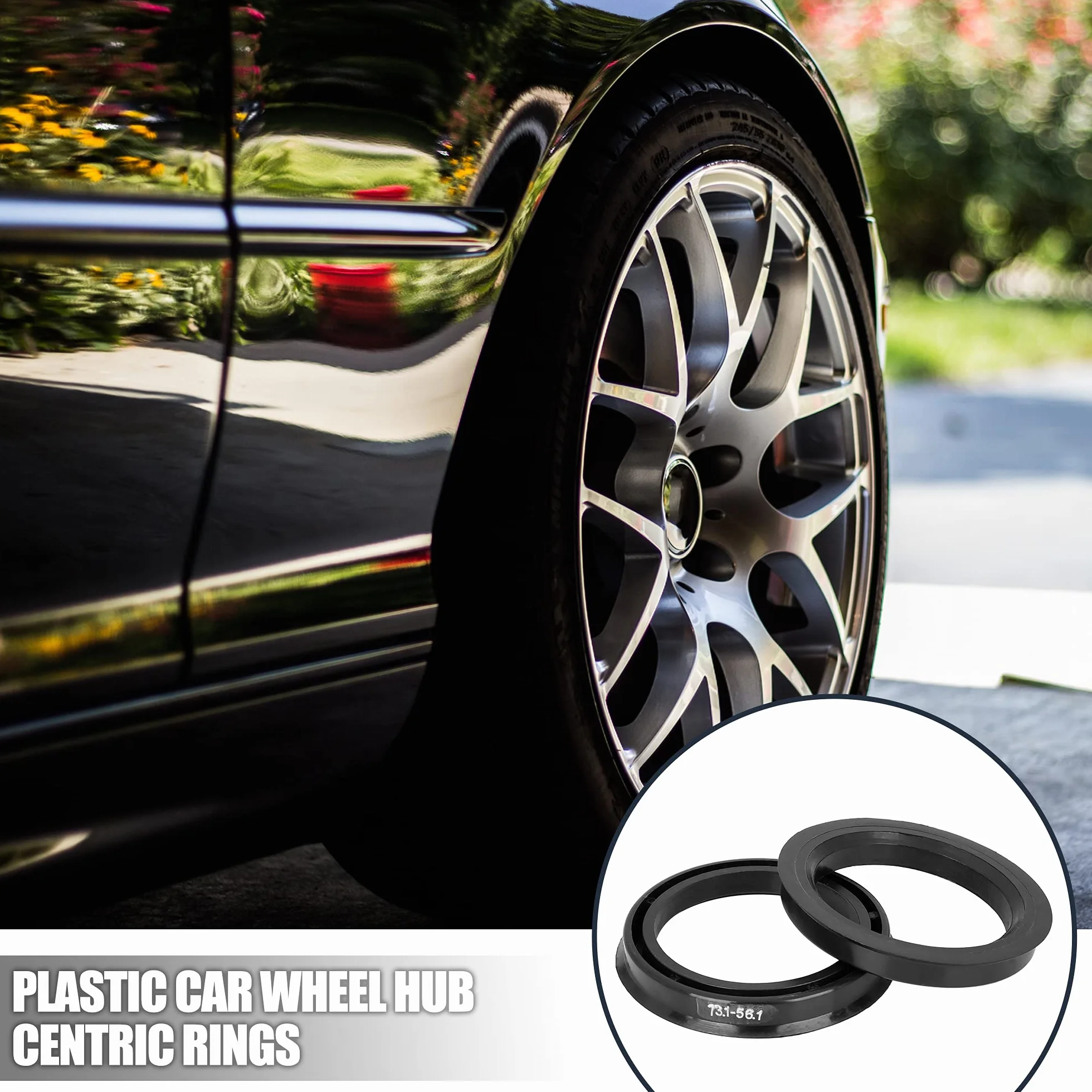X AUTOHAUX 4 szt. Pierścień centrujący 73.1 do 56.1 Plastikowa felga samochodowa centrowane pierścienie piasty czarny