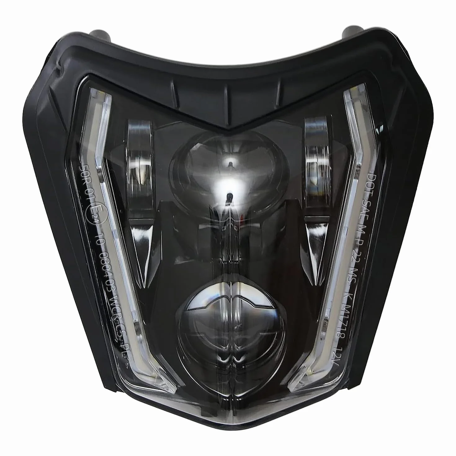 JFG RACING Reflektor motocyklowy, przedni reflektor motocyklowy, maska owiewki do Dirt Bike Motocross Enduro Supermoto