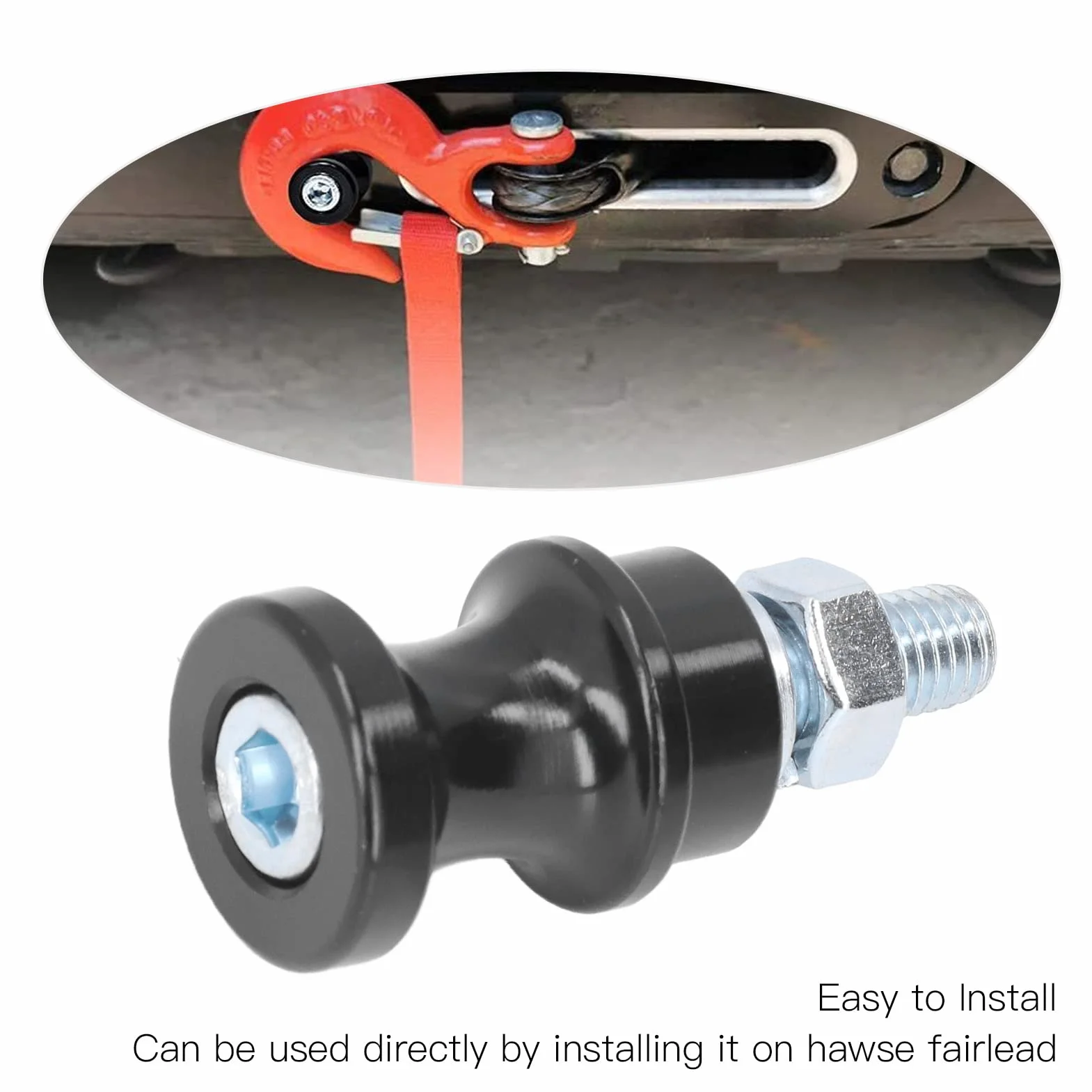 Winch Hook Stand, stalowa stojak z powłoką proszku Fairlead Mount Hook uchwyt kompatybilny z 3/8 cali 1/2 cala U zaciski Off Road Recovery (Czarny)