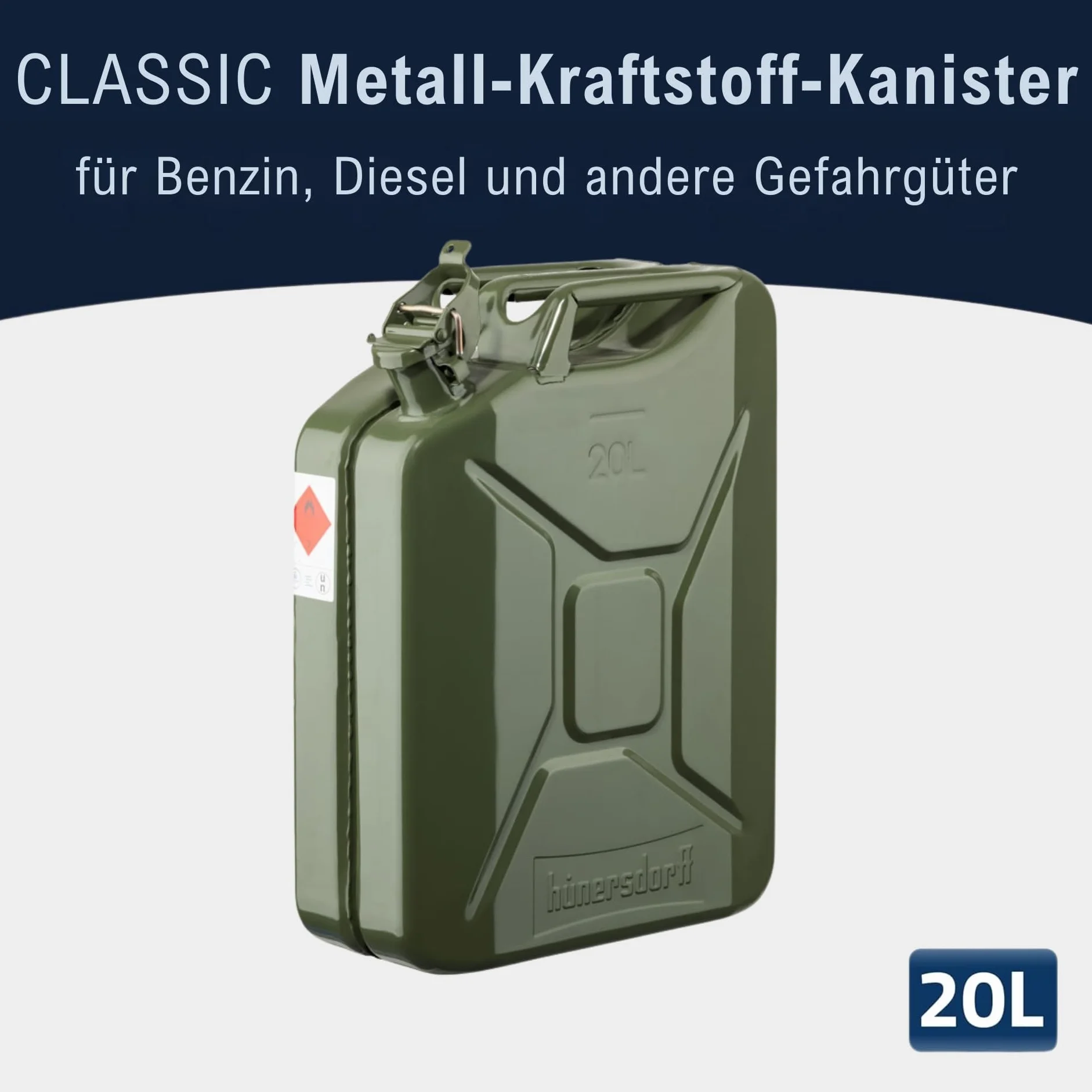 H&G Metalowy kanister 20 litrów zielony