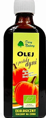 Olej z pestek dyni virgin tłoczony na zimno nierafinowany BIO 100 ml - Dary Natury