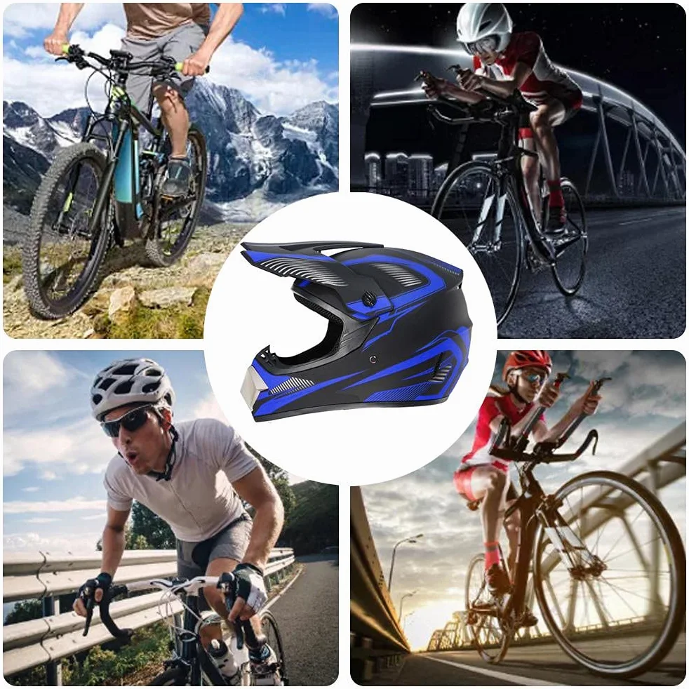 Kask motocrossowy, kask motocyklowy MTB, terenowy, elektryczny, motocyklowy, górski z goglami, rękawice, osłona twarzy, dla dorosłych