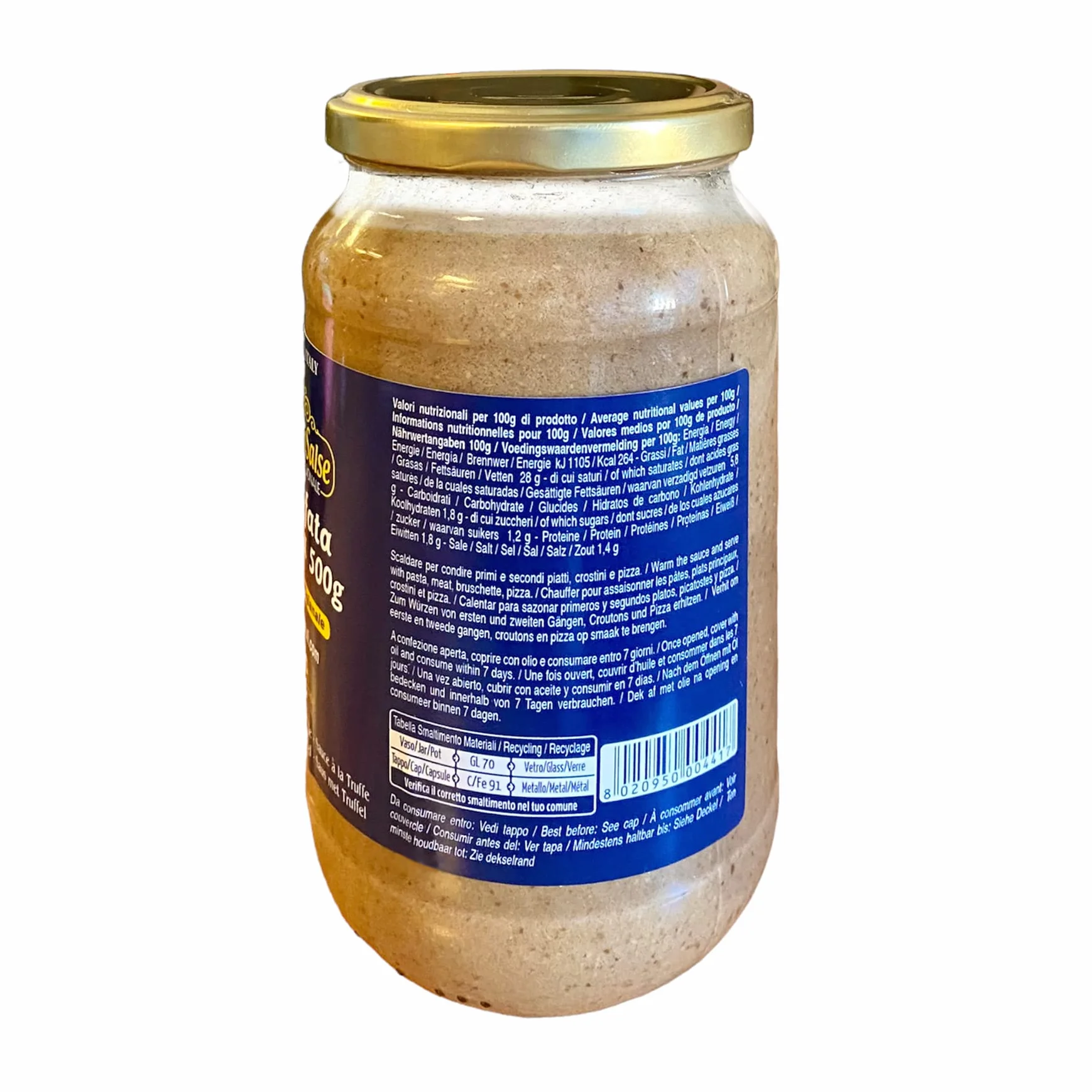 DOS Tartufi - Biały sos truflowy | Ręcznie robiony, bez konserwantów | Do makaronu, mięsa, bruschetty, pizzy | Używany w restauracjach | Produkt włoski, 500g