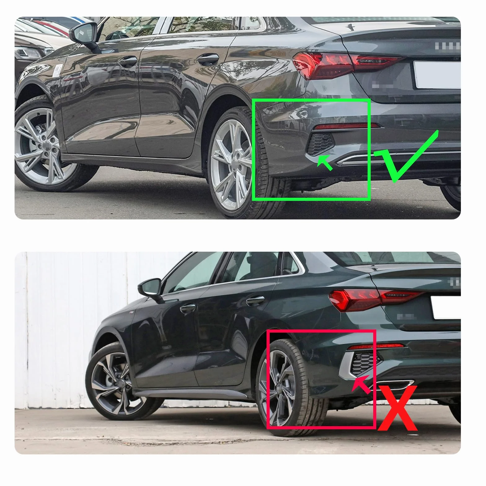 ontto 4 sztuki błotników samochodowych z tworzywa sztucznego, ochrona przed pryskaniem, pasuje do Audi A3 8Y limuzyna 2021-2024, błotniki przednie i tylne, akcesoria zamienne