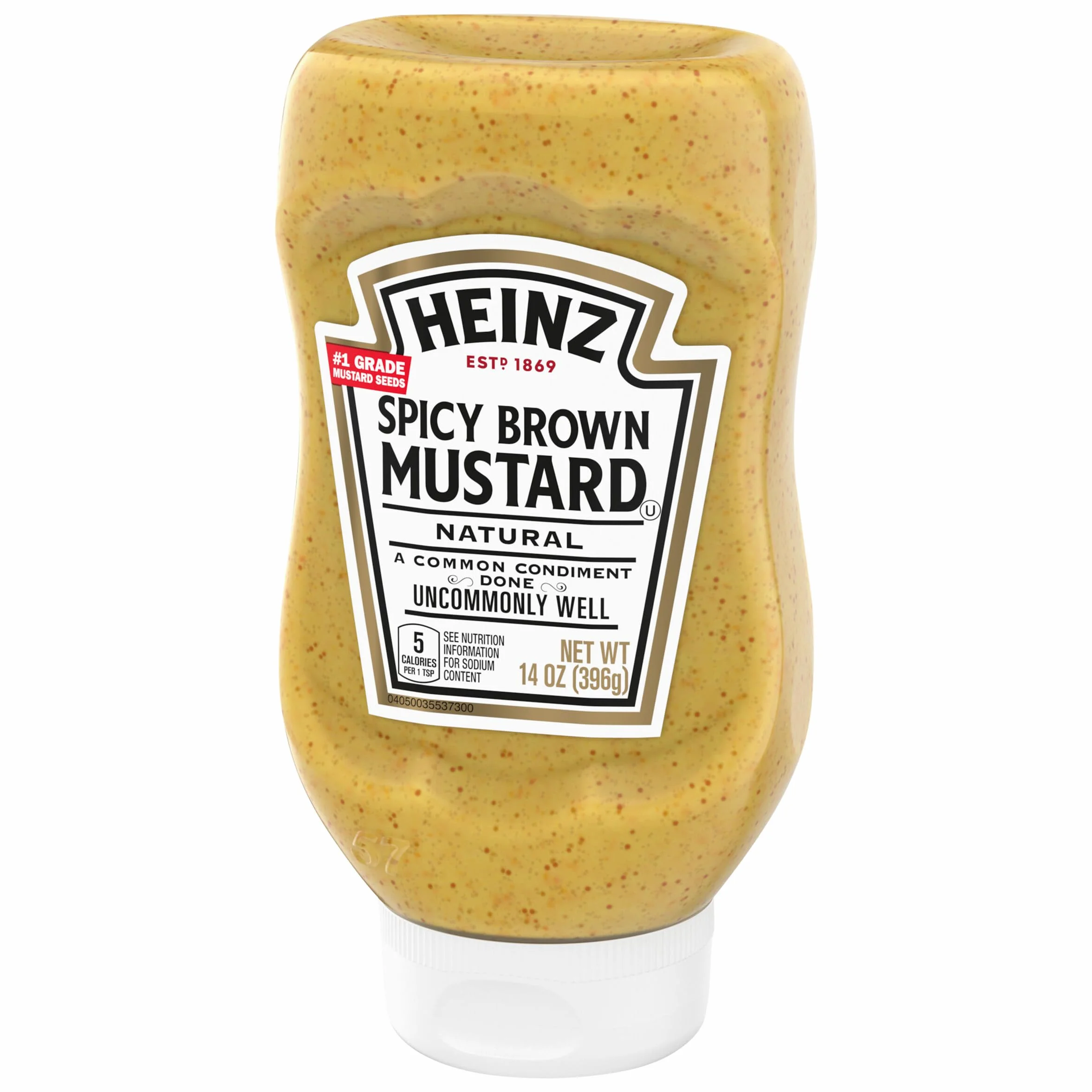Heinz 100% Natural Spicy Brown Mustard (14 oz Bottle)