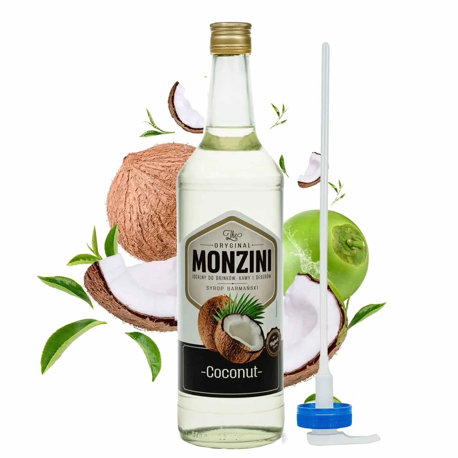 Monzini Syrop barmański kokosowy 1L z pompką