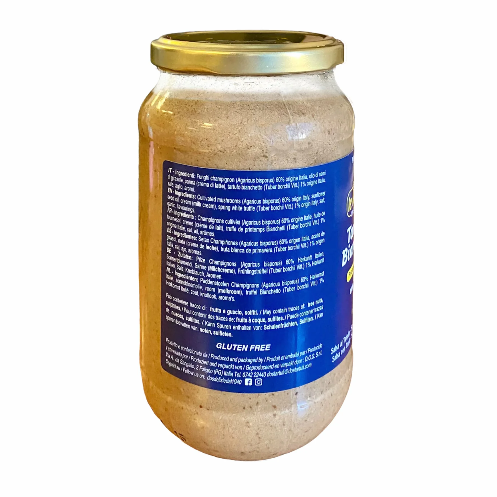 DOS Tartufi - Biały sos truflowy | Ręcznie robiony, bez konserwantów | Do makaronu, mięsa, bruschetty, pizzy | Używany w restauracjach | Produkt włoski, 500g
