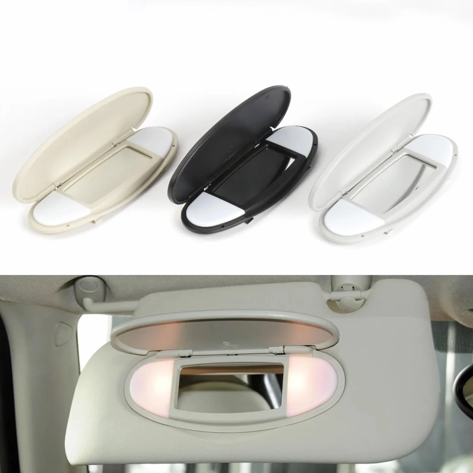 Osłona przeciwsłoneczna samochodu Panel osłony przeciwsłonecznej obudowa lusterka kosmetycznego, do MINI, Cooper S One D JCW R55 R56 R57 R59 R60 51167316833 Lusterko w osłonie przeciwsłoneczne