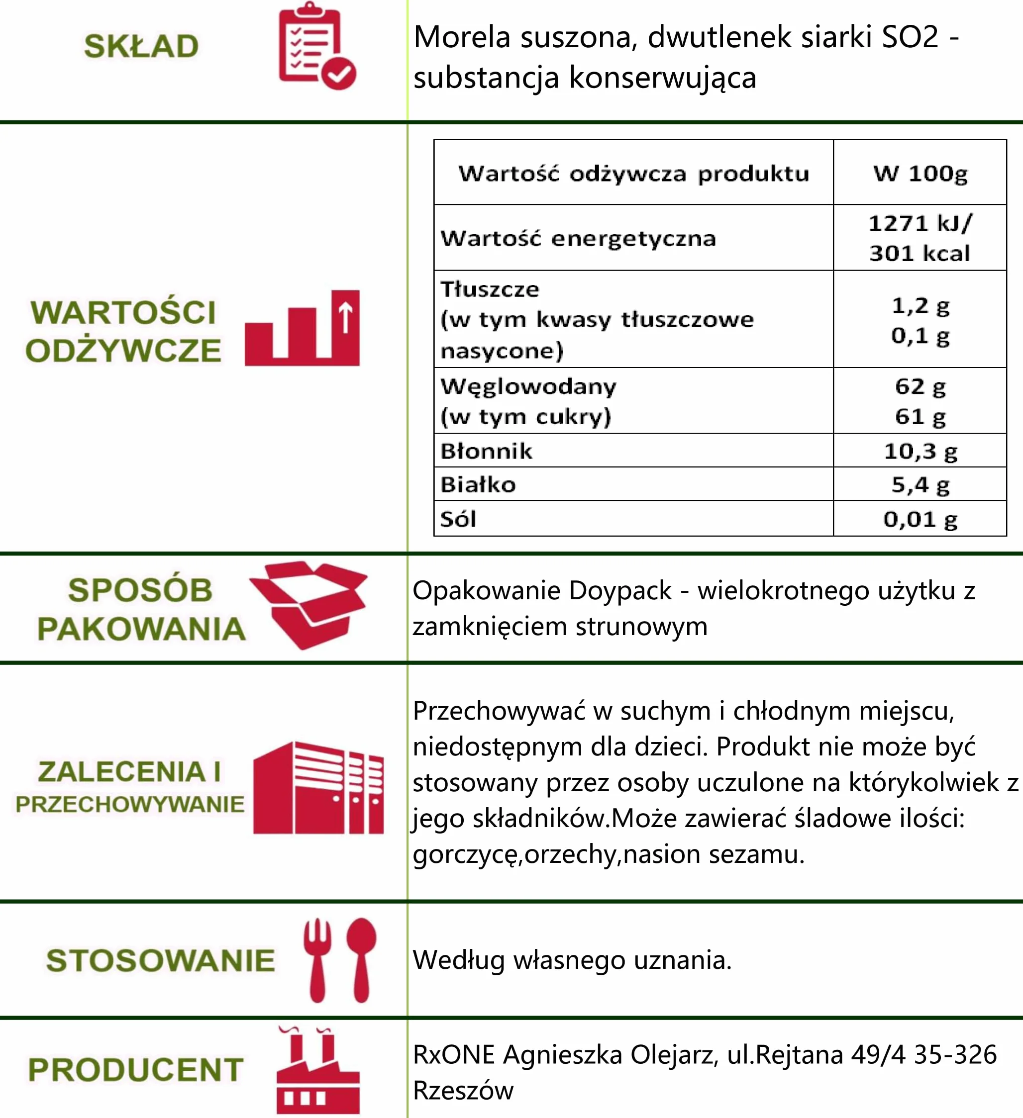 Suszona Morela Malinowa 1kg