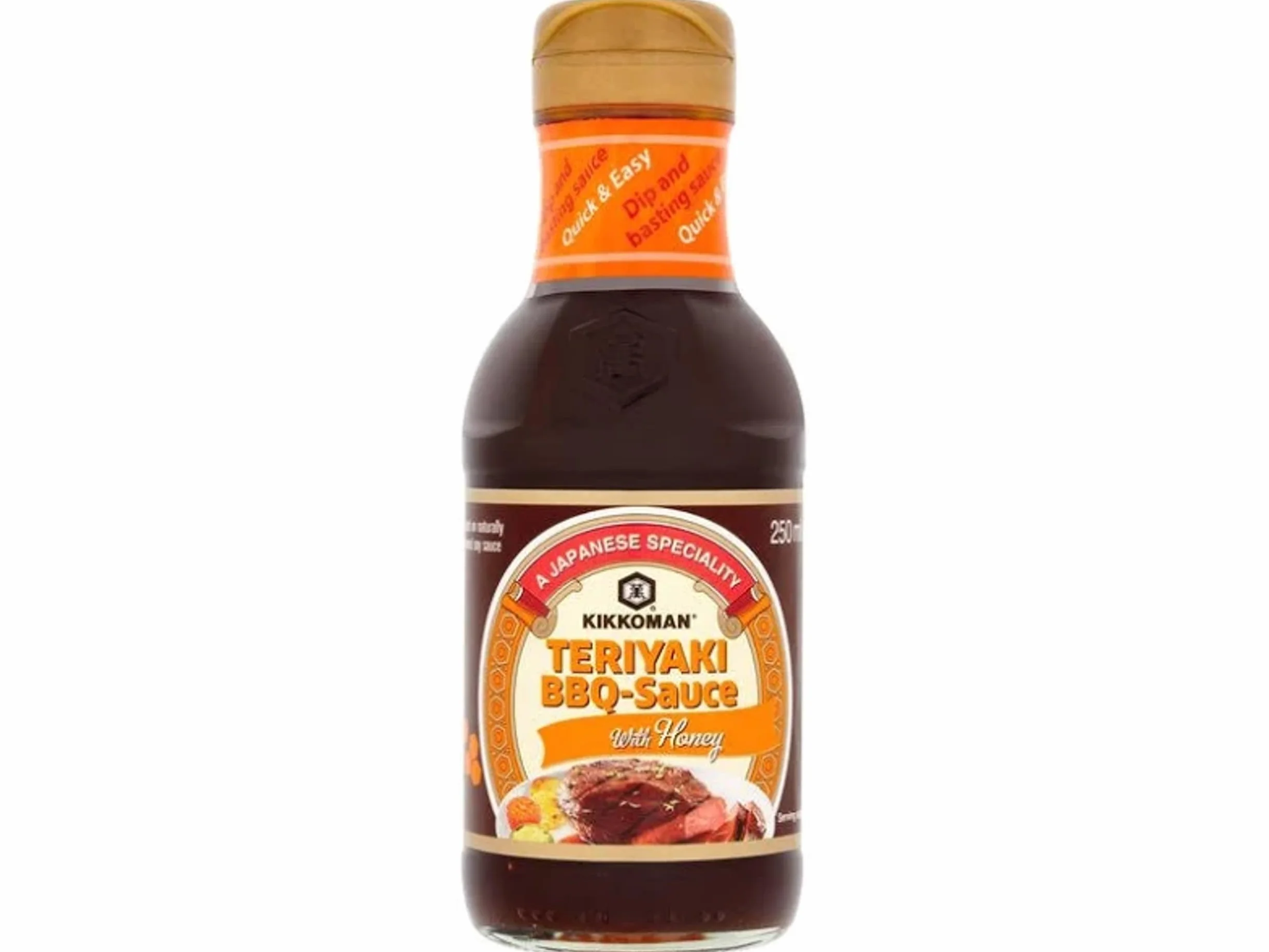 KIKKOMAN Teriyaki BBQ sos z miodem – pikantny sos do marynowania i zanurzania – OG ASIA – 250 ml