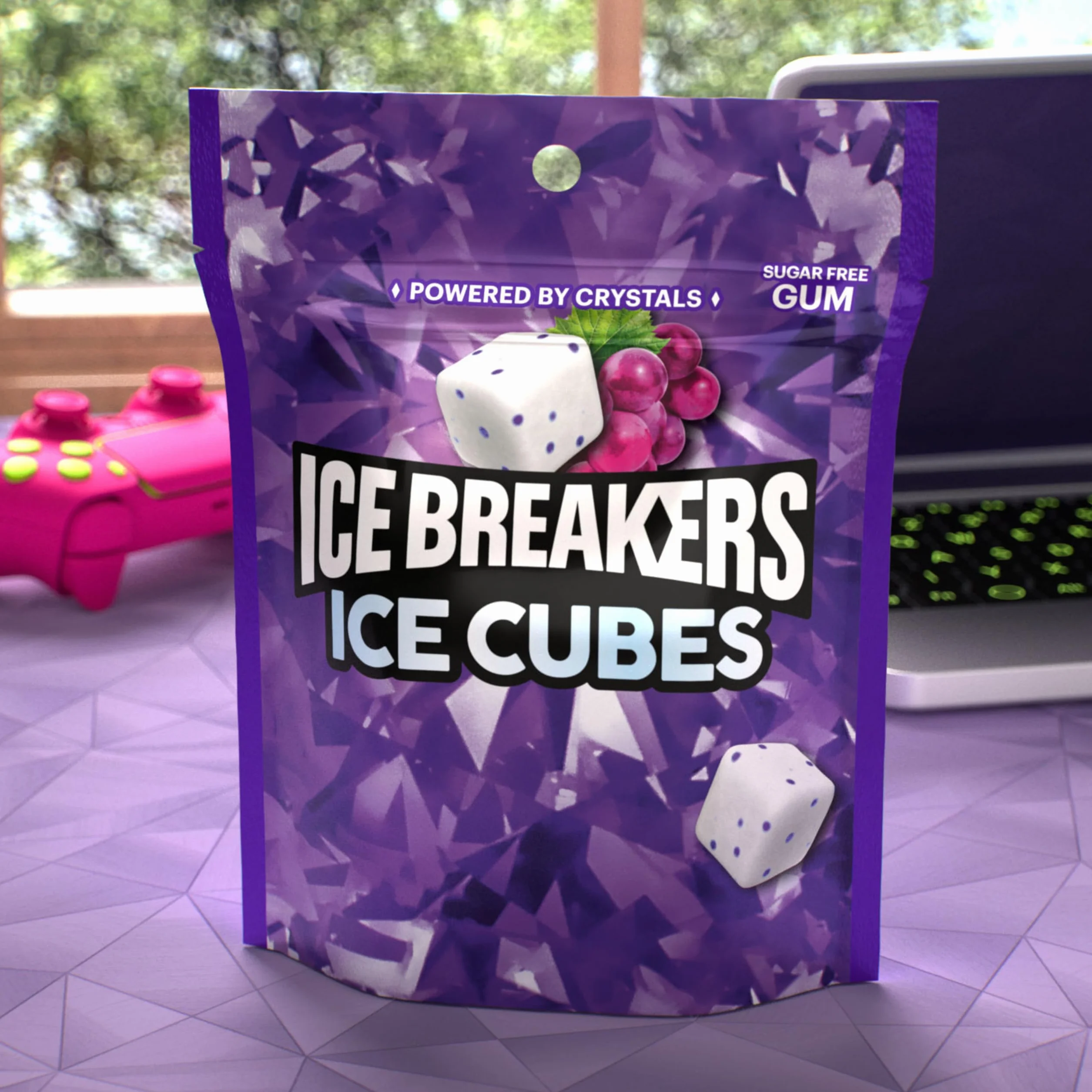 ICE BREAKERS Ice Cubes Arctic Grape Sugar Free Chewing Gum, 8.11 oz (100 Pieces)