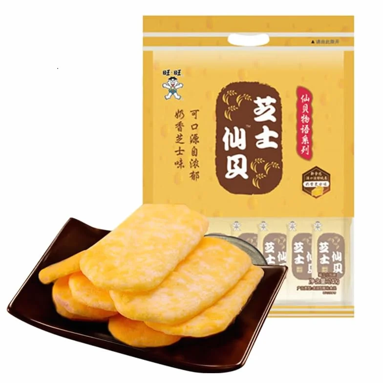 Senbei krakersy ryżowe chipsy słone chrupiące ciasteczka ser mleczny ciasto śnieżne chińskie przekąski 240 g
