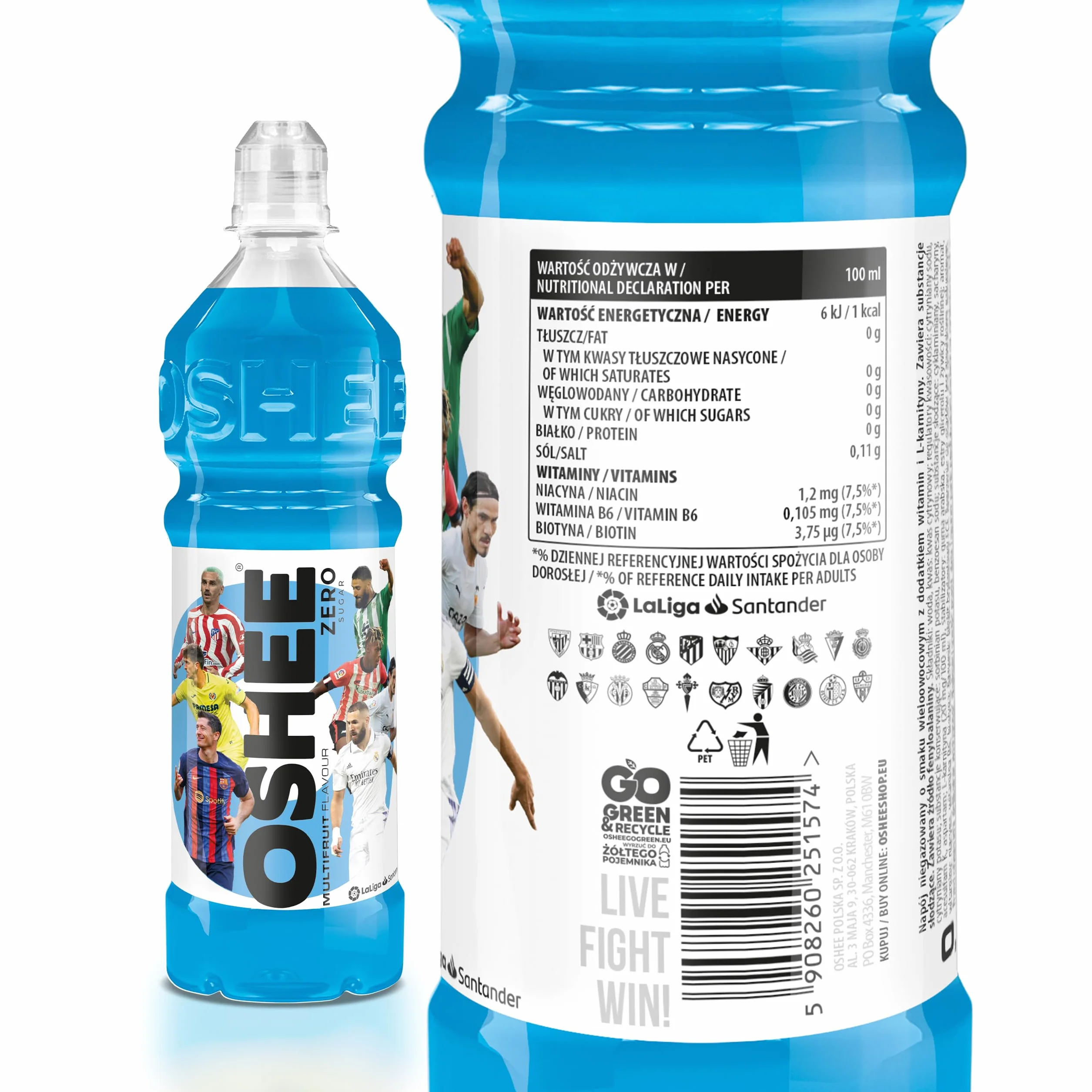 OSHEE Napój Zero Sugar 6x750 ml Multifruit