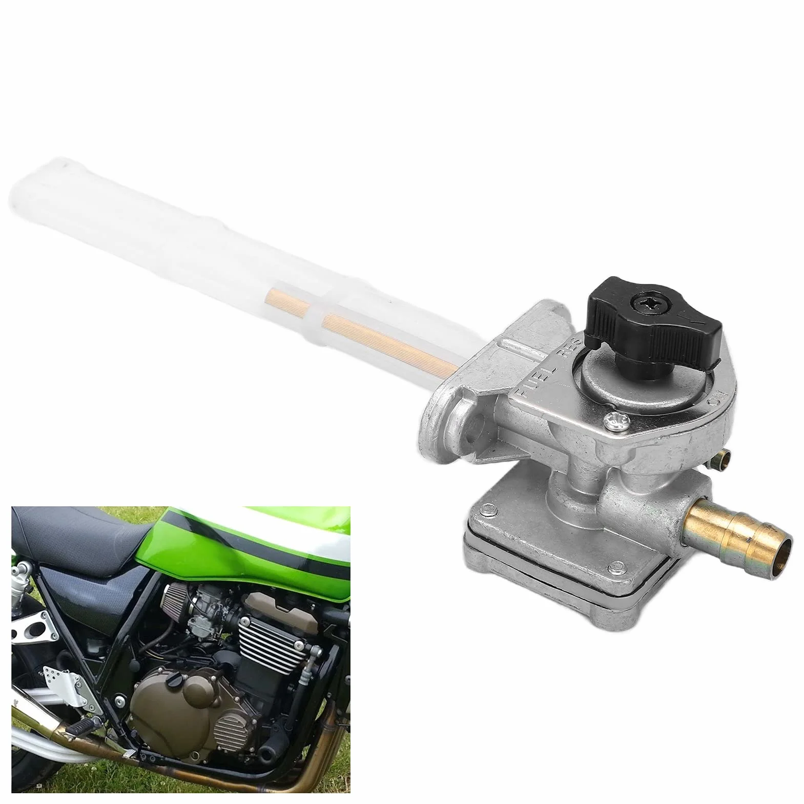 Zawór Paliwa Petcock 510231260 dla ZR1200 Vulcan 800 VN800E VN800A VN800B Zawór Paliwa ze Stopu Aluminium Petcock Odcinający Przełącznik Zbiornika z Gumowym Pierścieniem