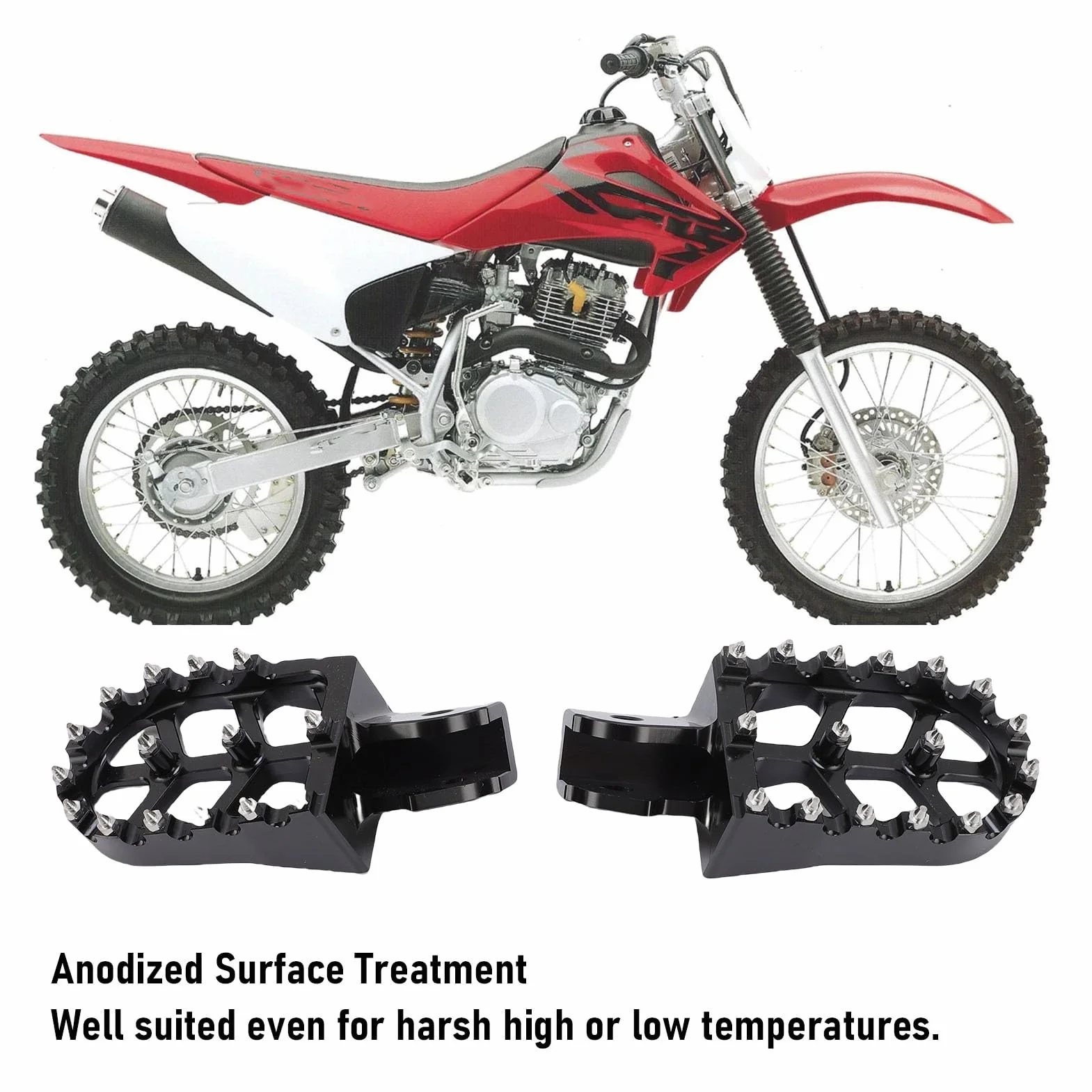 Asixxsix Dirt Bike Foot Peg, Aluminiowe Pedały Pedals Dirt Rower Footrest Wymienca Surron Light Bee X, Pedals Motorcycle Footpegs, Ulepszone Wrażenia z Jazdy (BLACK)