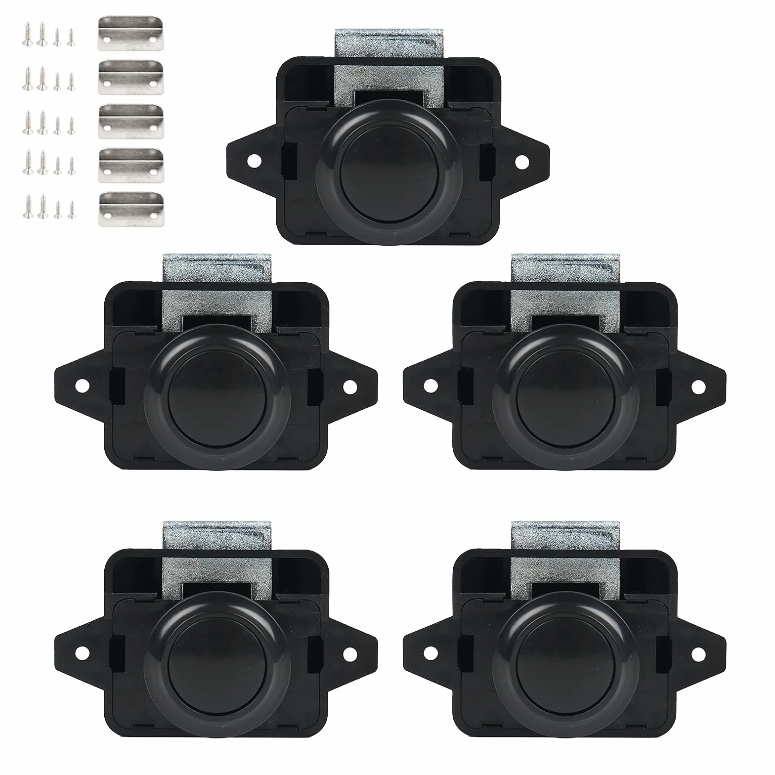 Push Button Catch, 5 sztuk blokady drzwi do kampera, kampera, vana, motorhome, jachtu, łodzi, przenośnego, metalowego, przyciskowego, obrotowego zamka, Catch Lock, przyczepy kempingowej