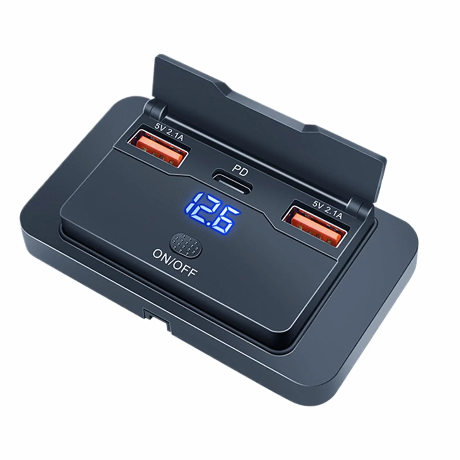 Wyjście USB RV, gniazdo ładowarki samochodowej 76 W, 3 porty USB Panel szybkie ładowanie, montaż spłukiwania bez wiercenia, do ciężarówek, łodzi, dysz, przyczep, pojazdów, RVs