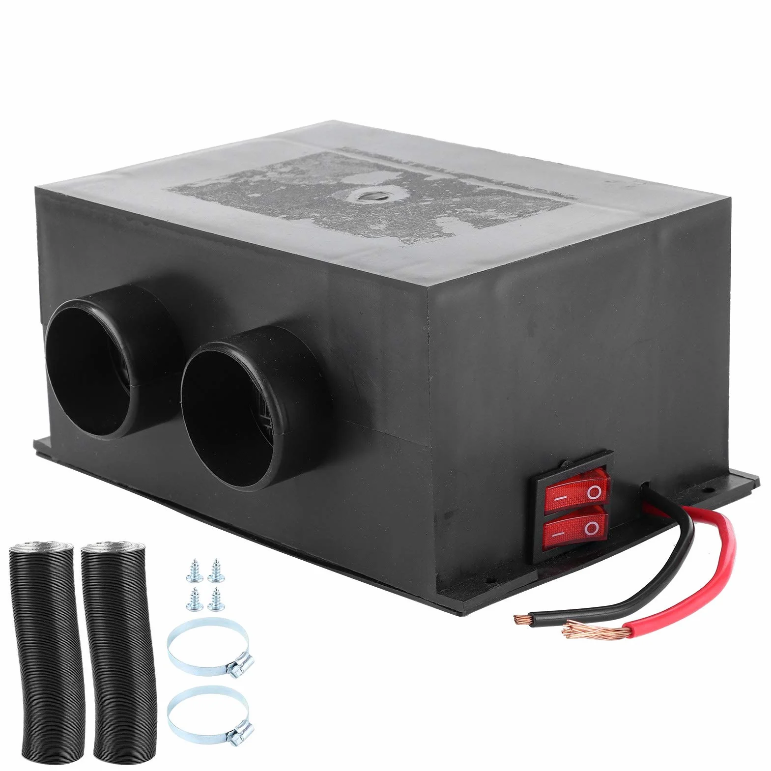 Ogrzewacz Samochodowy, 12V 600W Podgrzewacz Samochodowy 2 Otwory Przenośny Zimowy Szybkie Ogrzewanie Cieplej Usuwanie Szronu Bezgłośne Uniwersalne
