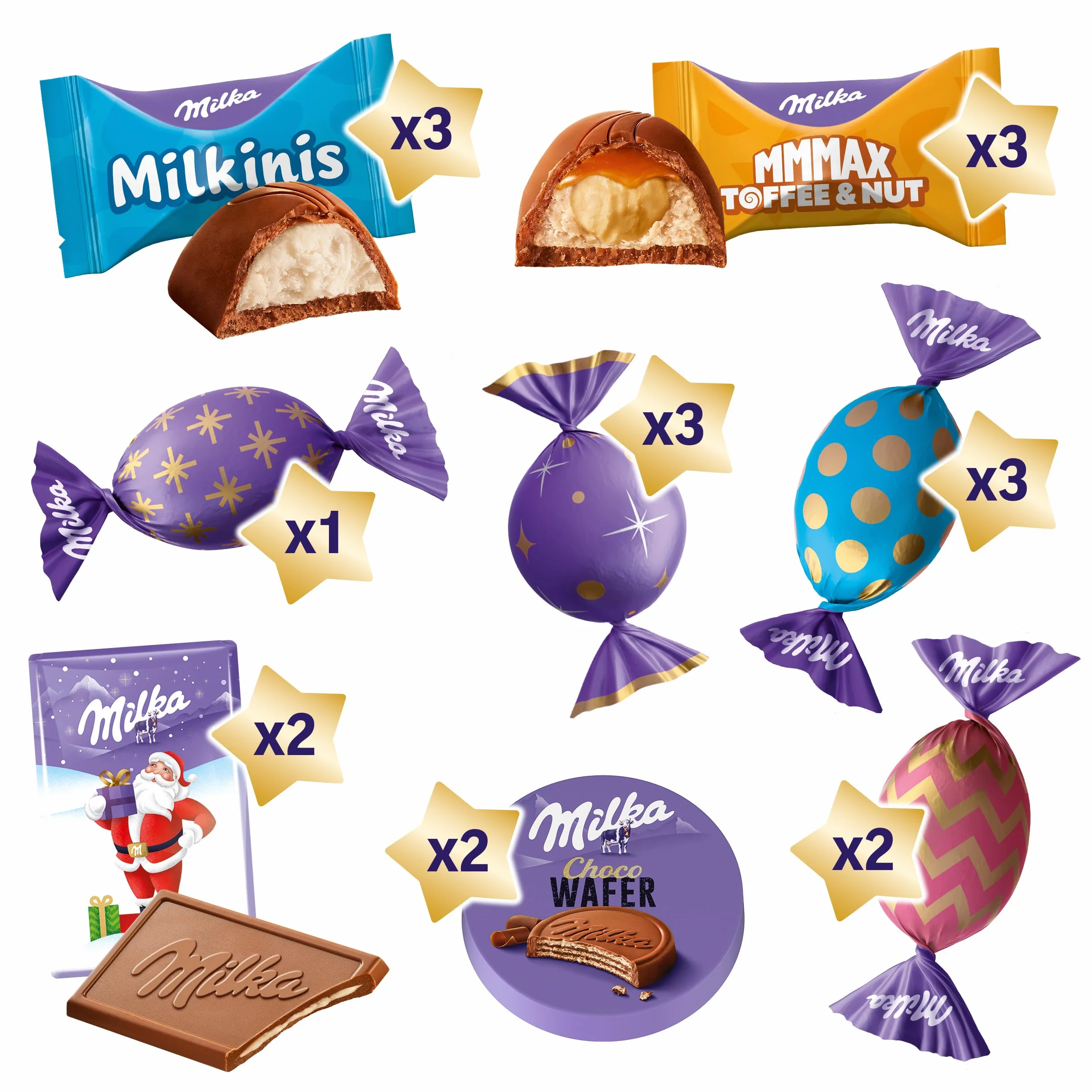 Milka Talerz bożonarodzeniowy, 1 x 195 g, mieszanka czekolady bożonarodzeniowej, pojedyncze opakowanie, prezent na Boże Narodzenie, słodycze na Boże Narodzenie, w 100% z mleka alpejskiego